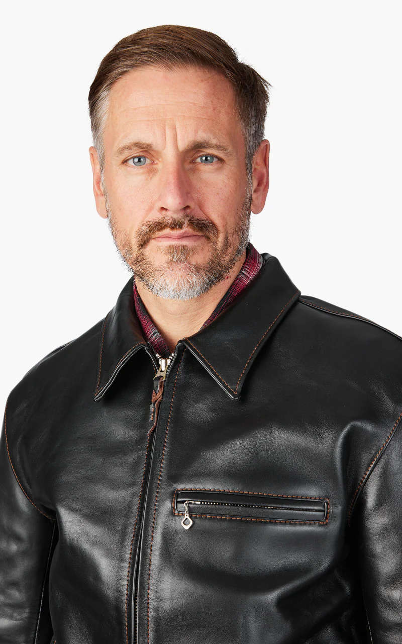 The Flat Head FN-LJ-HS005 Horsehide Single Rider Jacket Black - Image 5