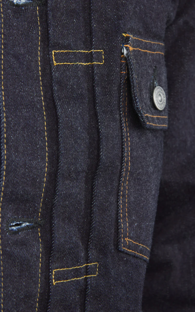 The Flat Head FN-OJ-D002 Denim Jacket 50s One Wash Indigo - Image 4