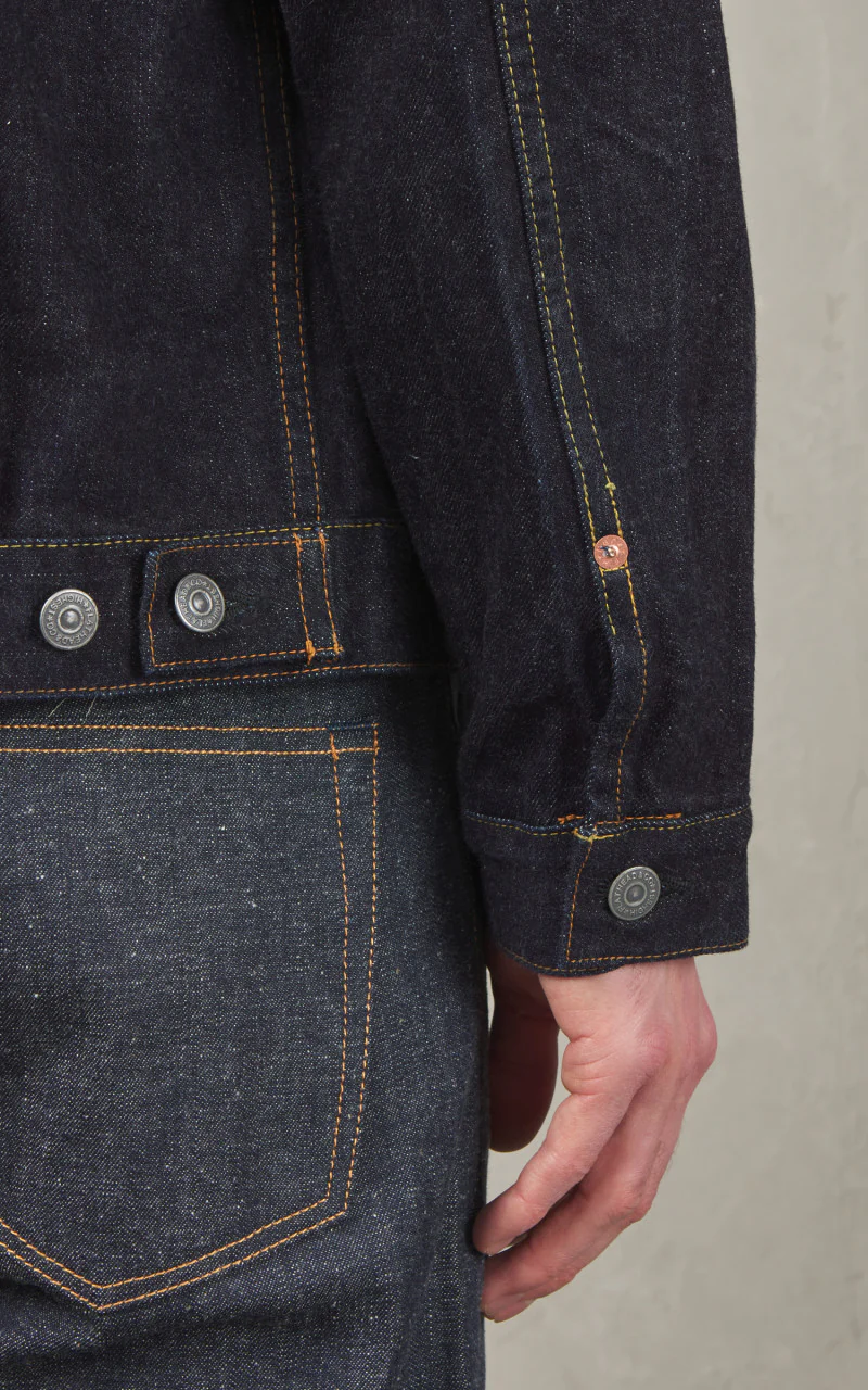 The Flat Head FN-OJ-D002 Denim Jacket 50s One Wash Indigo - Image 6