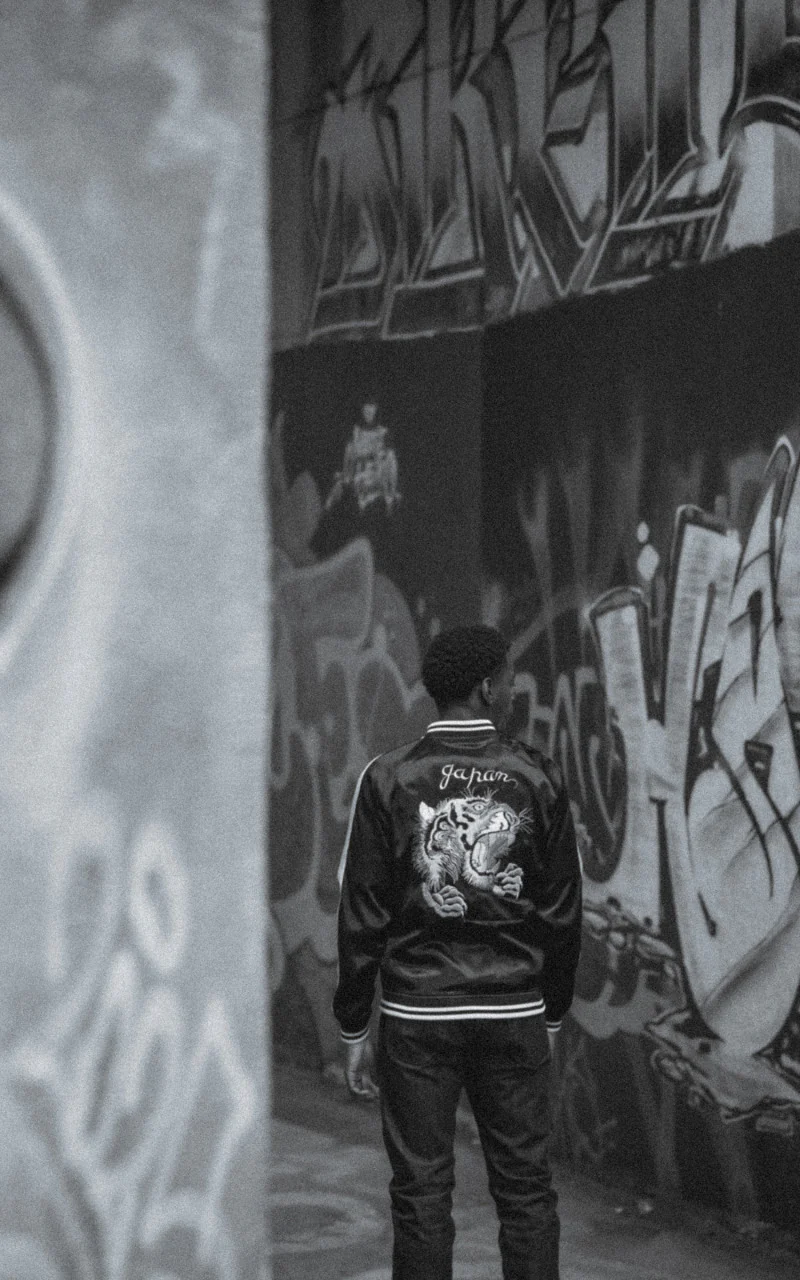 The Flat Head FN-OJ-SV004 Souvenir Jacket Tiger & Japan Map Reversible Black/Purple - Image 22