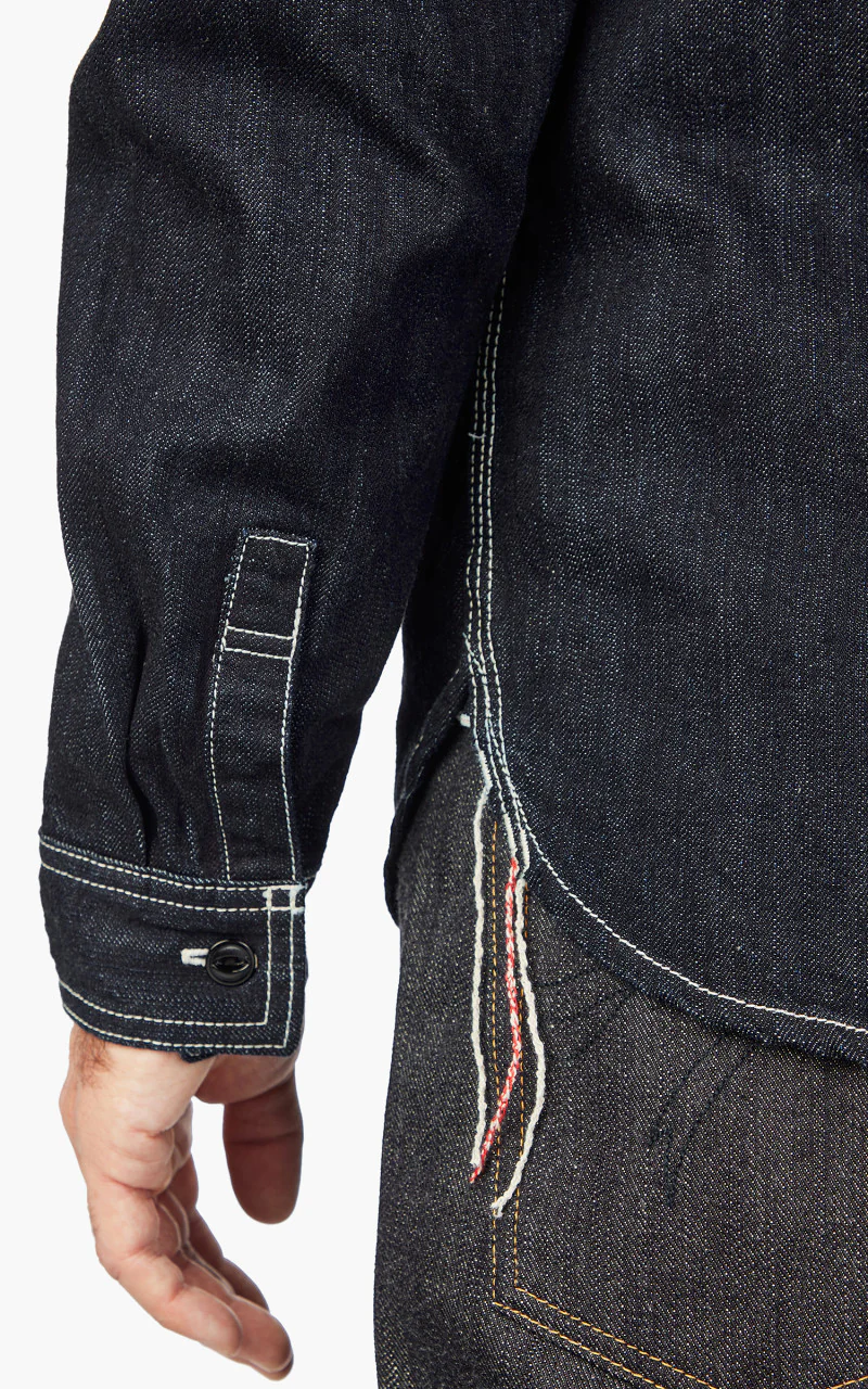 The Flat Head FN-SDK-301L Denim Work Shirt Selvedge Indigo - Image 7