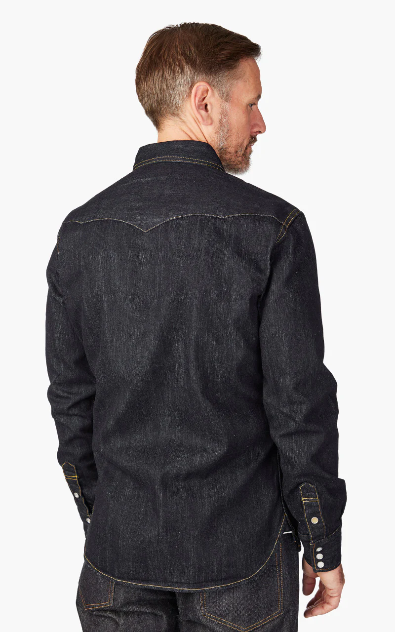 The Flat Head FN-SDW-001L Denim Western Shirt Selvedge Indigo - Image 6