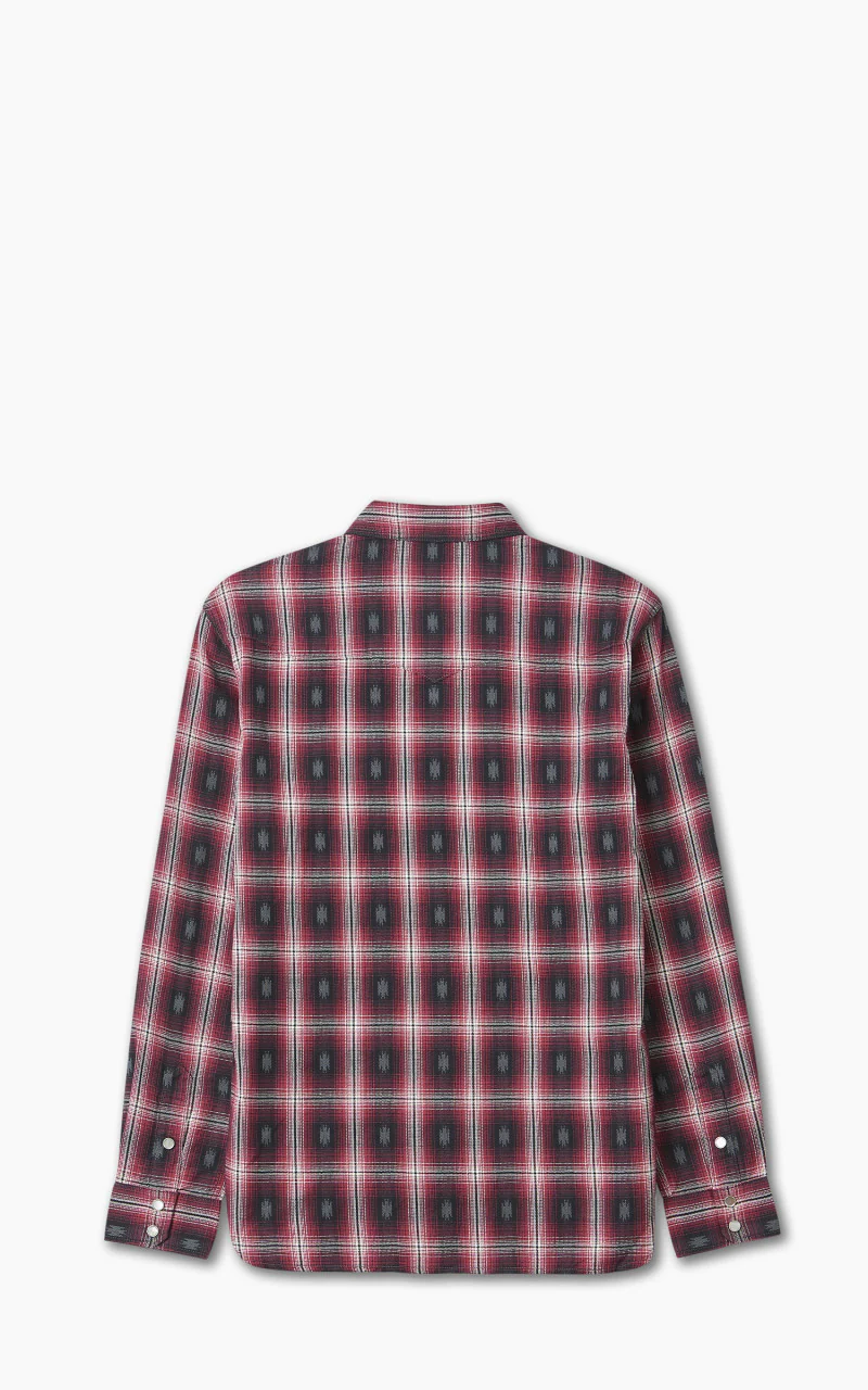 The Flat Head FN-SNW-004L Native Check Western Shirt Red - Image 4