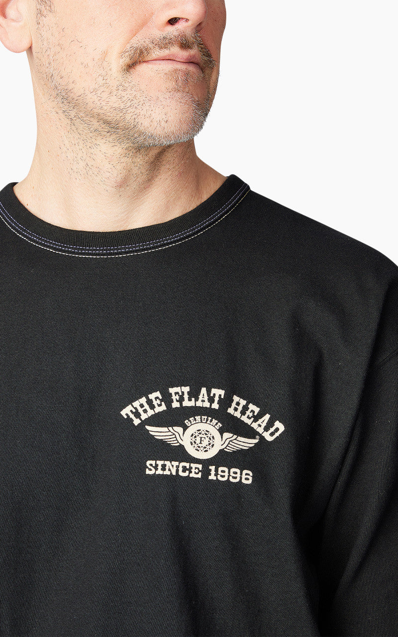 The Flat Head FN-THCL-202 L/S T-Shirt Flying Wheel Black - Image 6