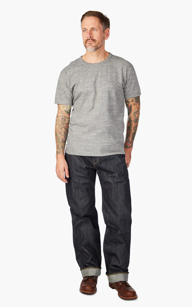 The Flat Head FN-TKC-001 Loopwheeled T-Shirt Grey - Image 2