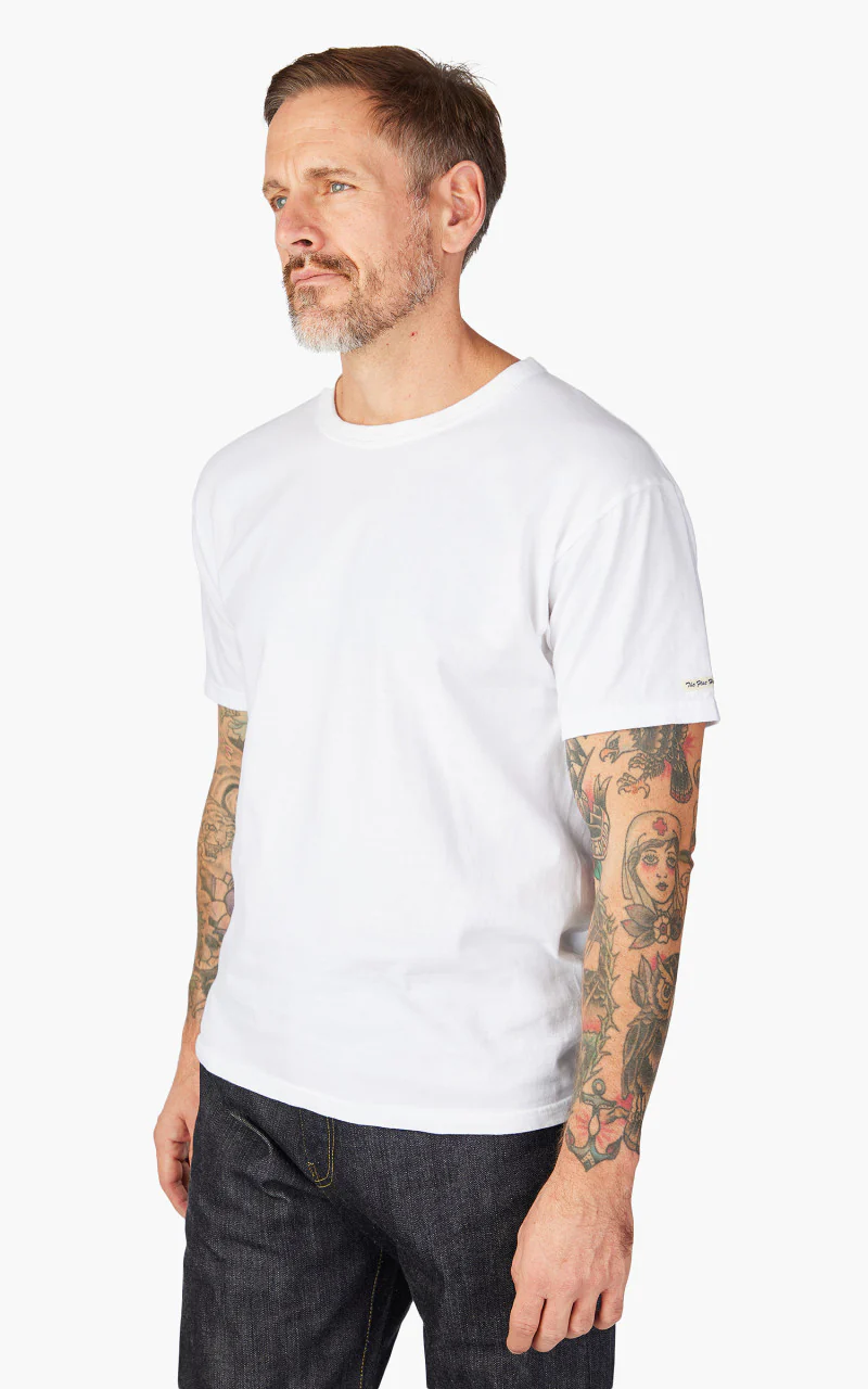 The Flat Head FN-TKC-001 Loopwheeled T-Shirt White - Image 3