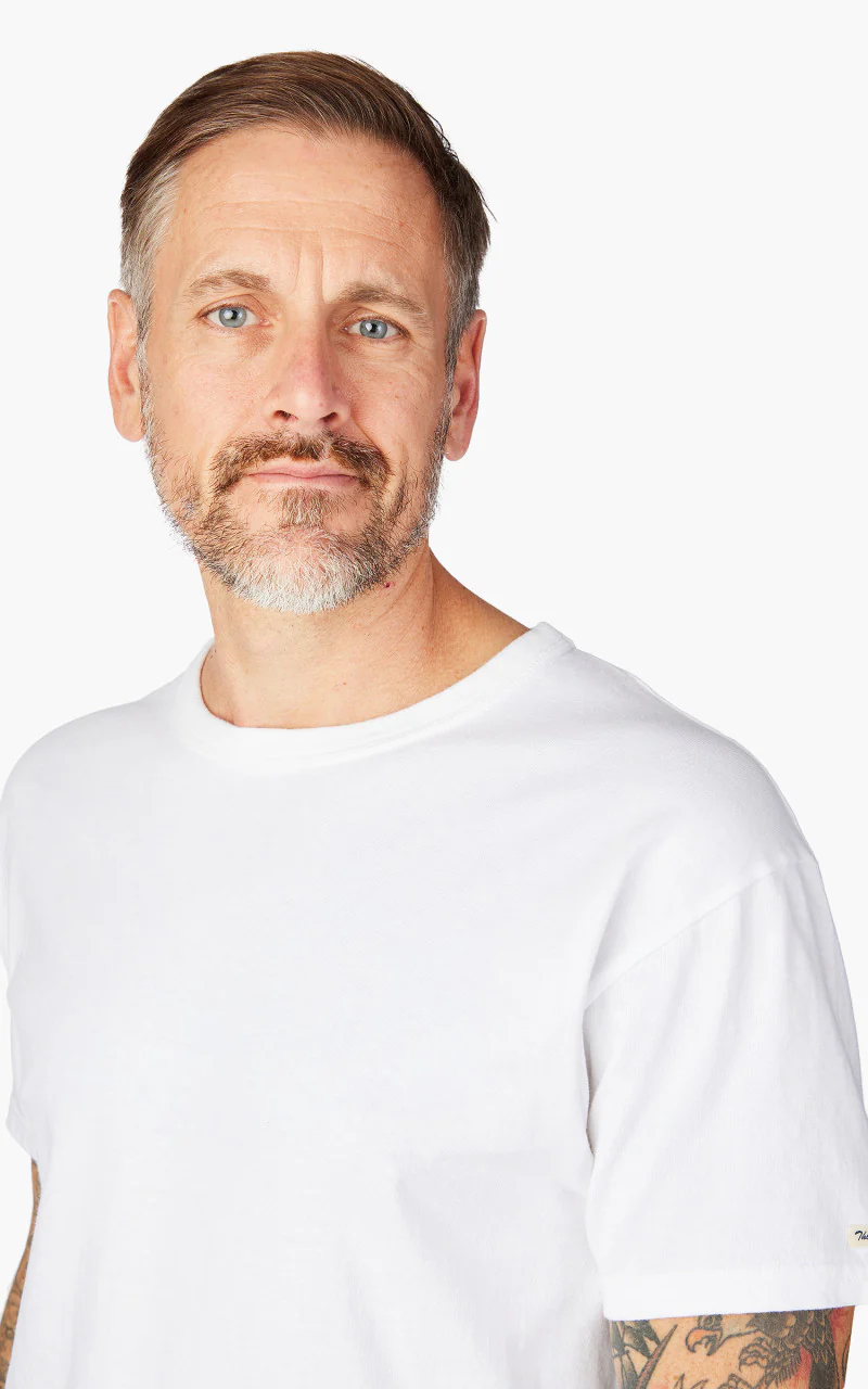 The Flat Head FN-TKC-001 Loopwheeled T-Shirt White - Image 5