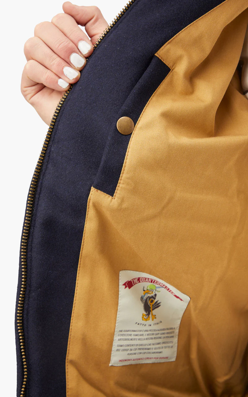 The Quartermaster A2 Flight Jacket Wool Navy - Image 11