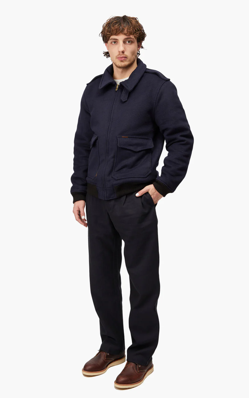 The Quartermaster A2 Flight Jacket Wool Navy - Image 4