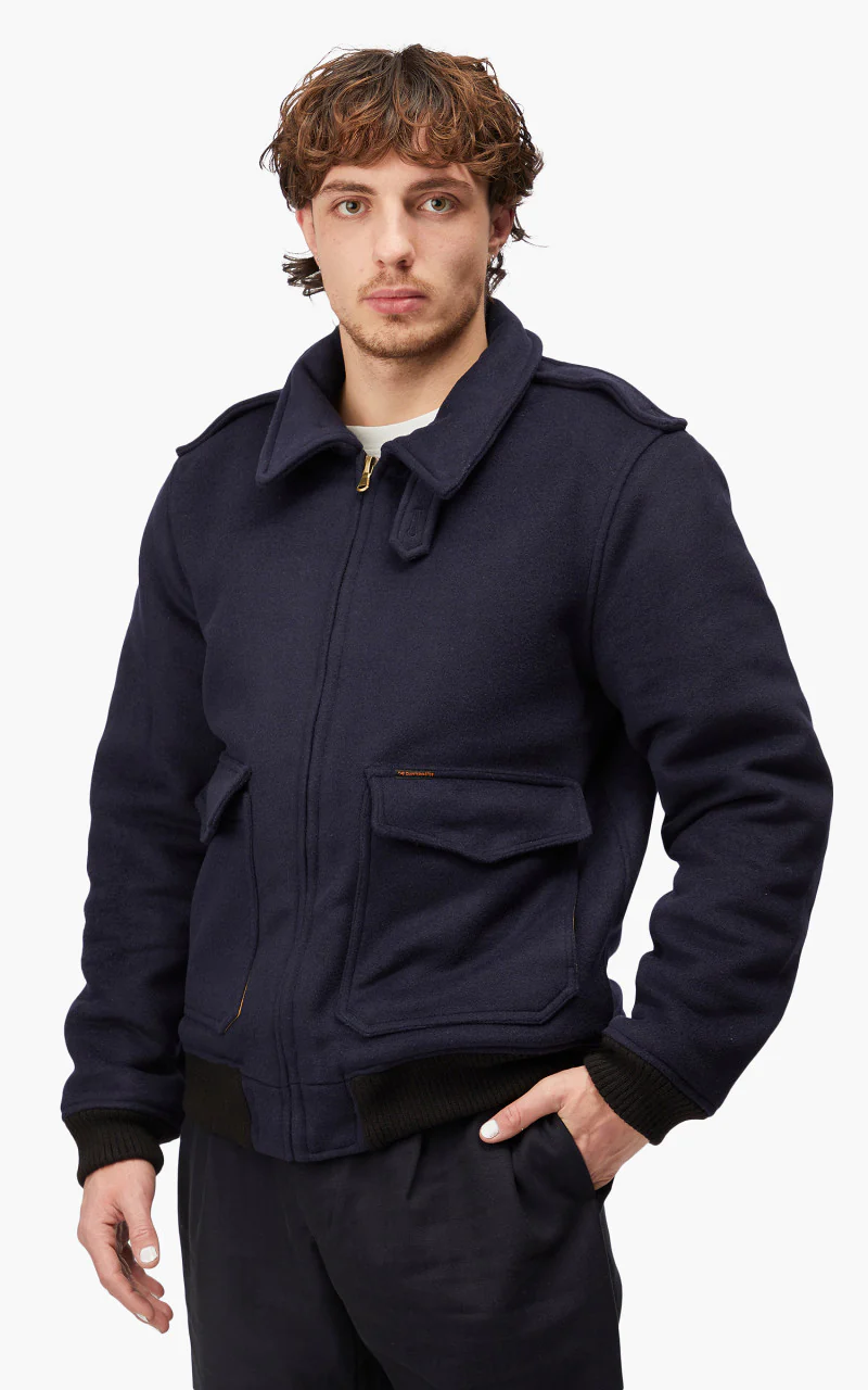 The Quartermaster A2 Flight Jacket Wool Navy - Image 5