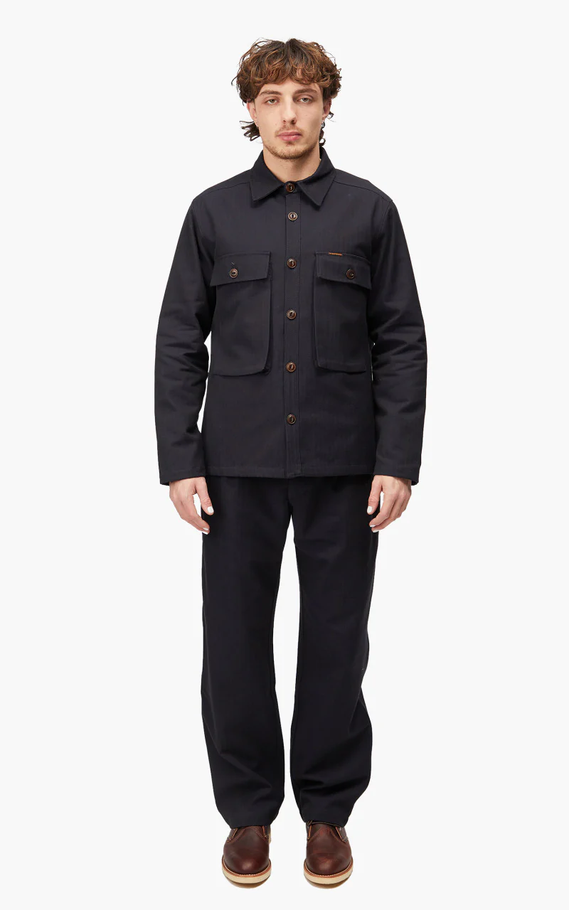 The Quartermaster Fatigue Jacket HBT Blue - Image 3