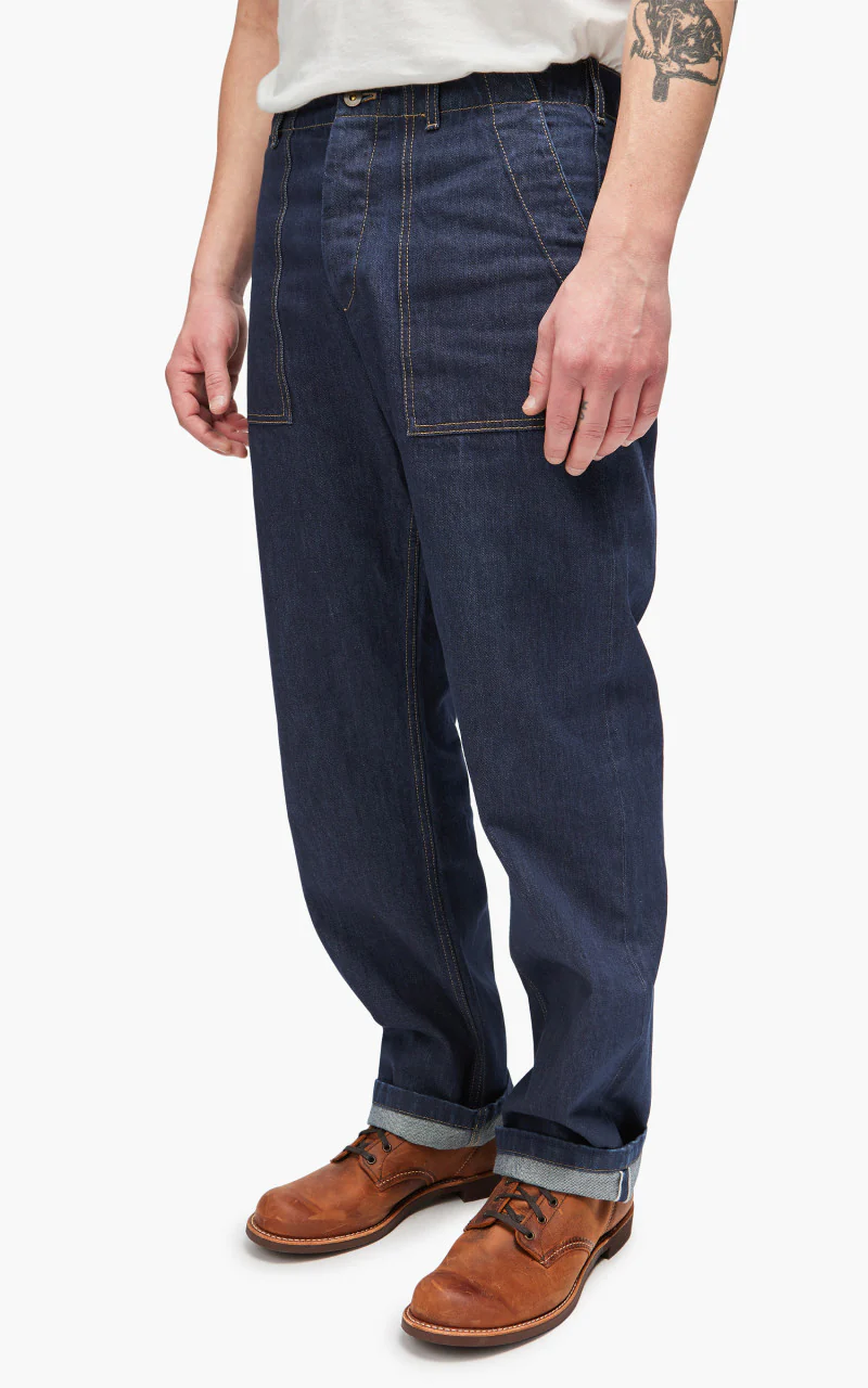The Quartermaster Fatigue Pant Rinsed Denim Selvegde Indigo - Image 3