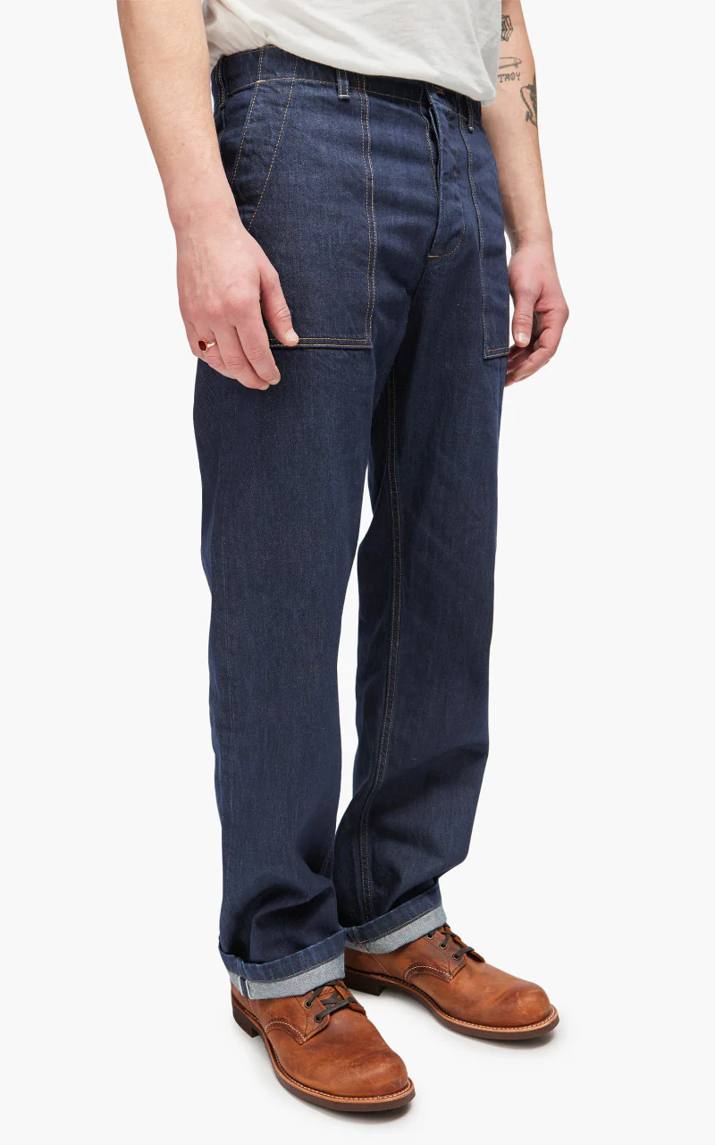 The Quartermaster Fatigue Pant Rinsed Denim Selvegde Indigo - Image 4