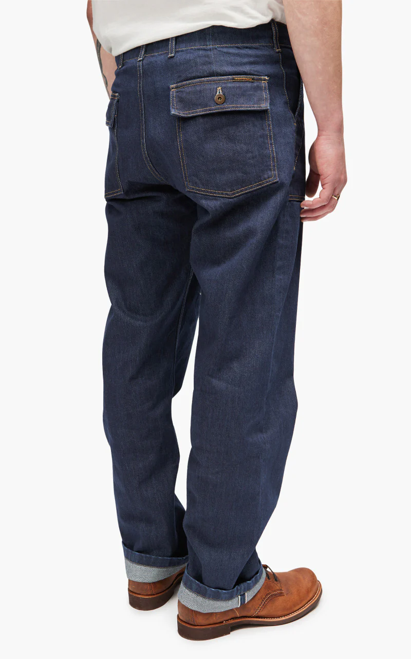 The Quartermaster Fatigue Pant Rinsed Denim Selvegde Indigo - Image 5