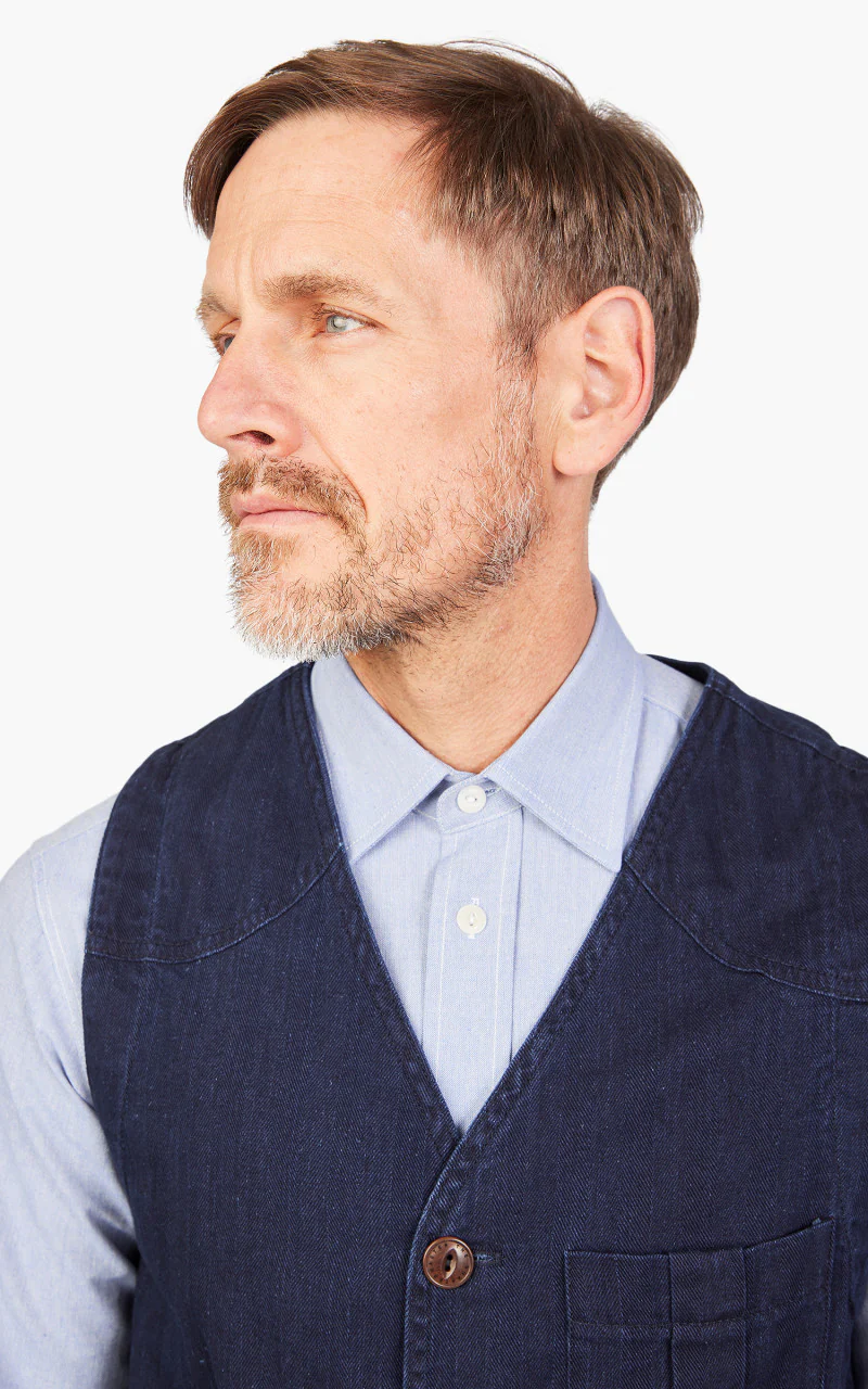 The Quartermaster Fisherman Vest Indigo - Image 6
