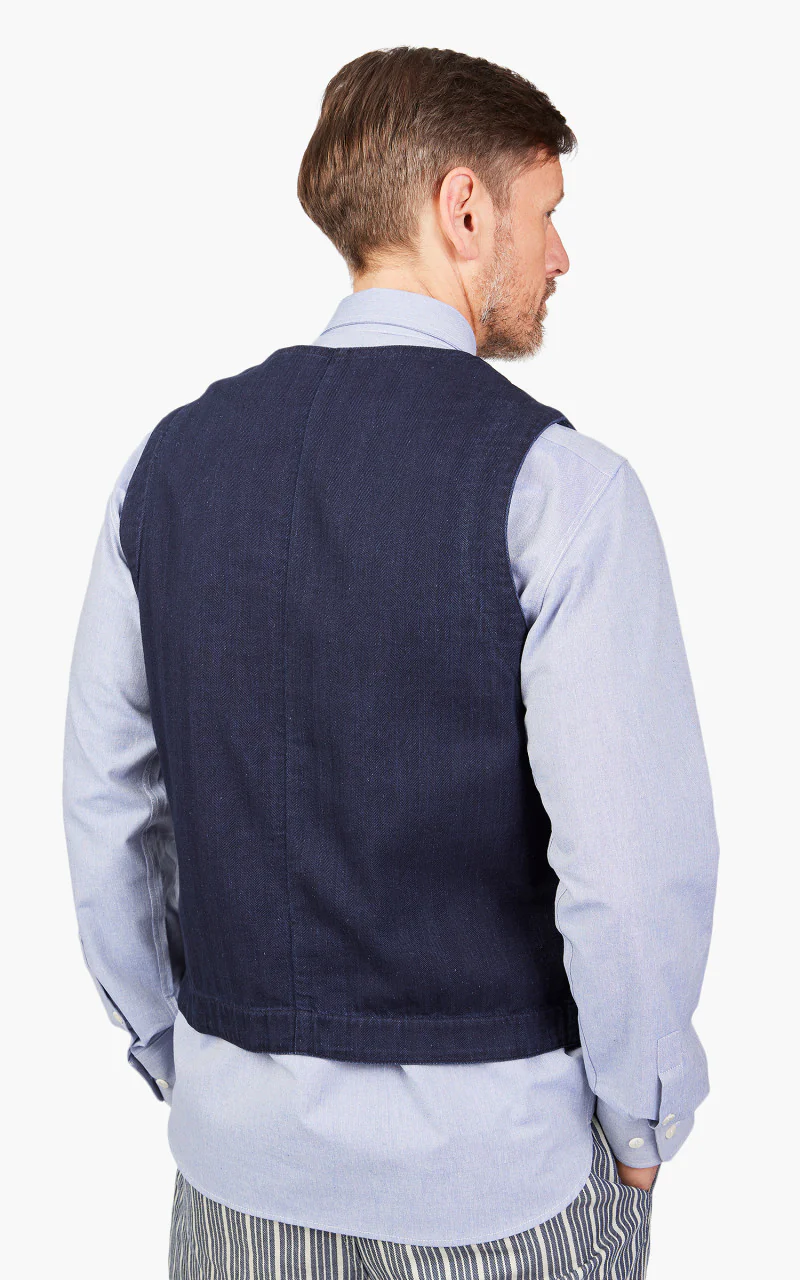The Quartermaster Fisherman Vest Indigo - Image 7