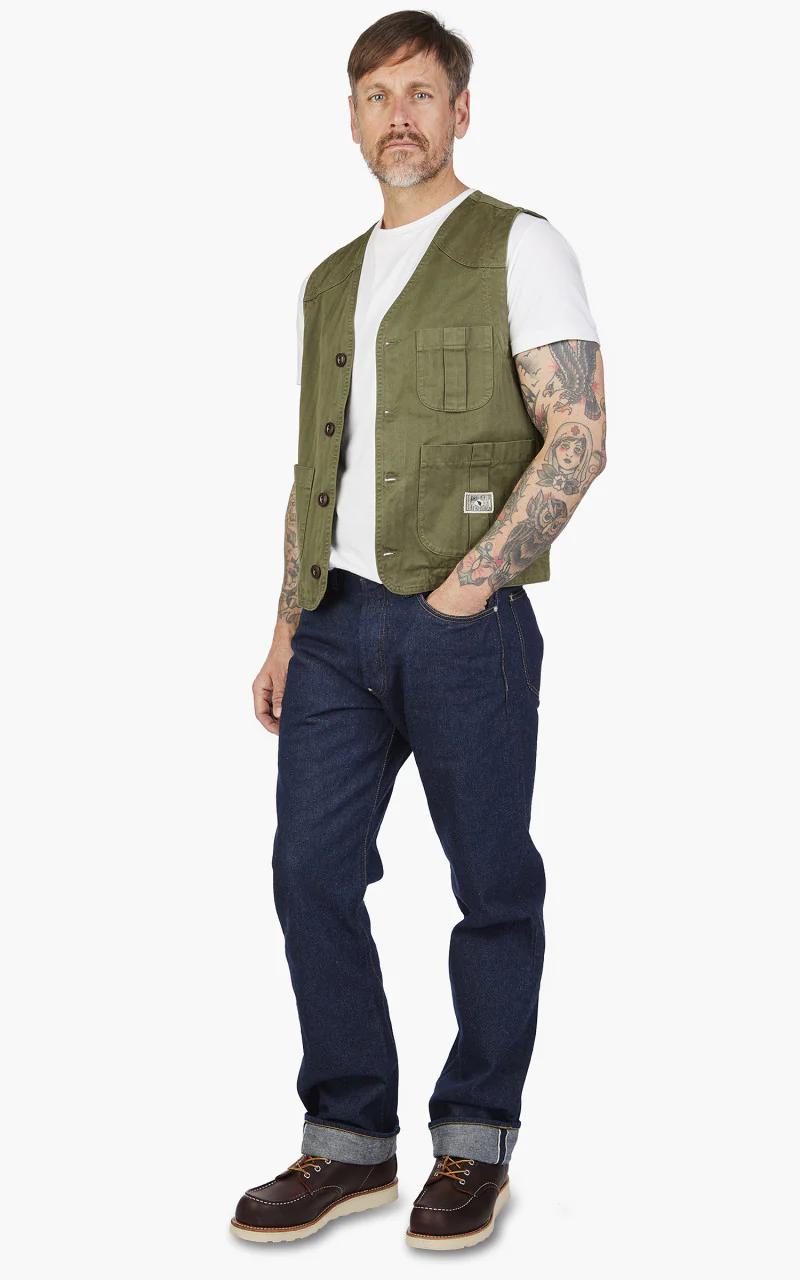 The Quartermaster Fisherman Vest Olive - Image 2