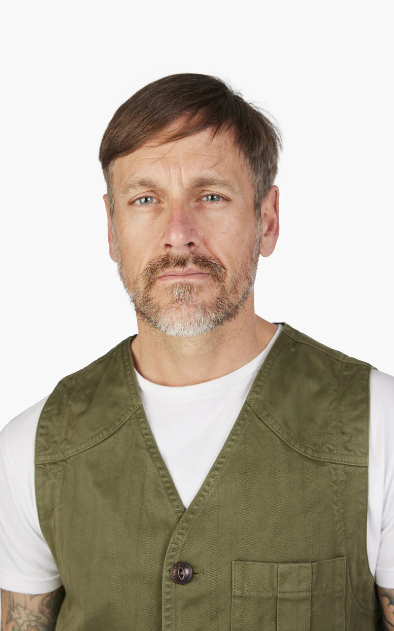 The Quartermaster Fisherman Vest Olive - Image 6