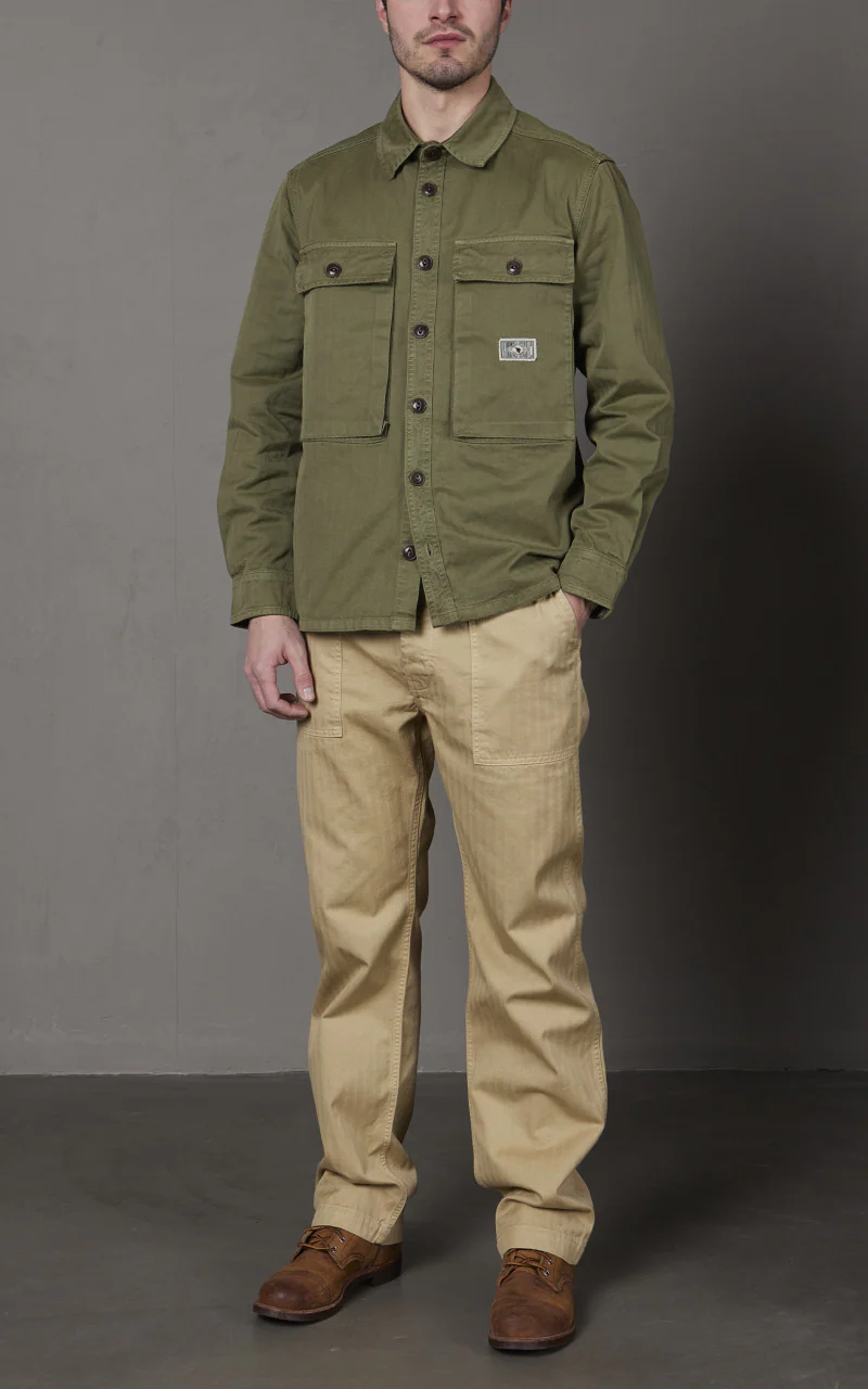 The Quartermaster WWII Fatigue Jacket HBT Olive - Image 2