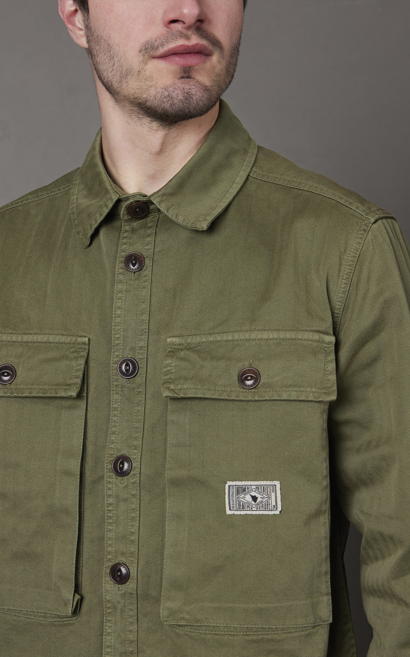 The Quartermaster WWII Fatigue Jacket HBT Olive - Image 4