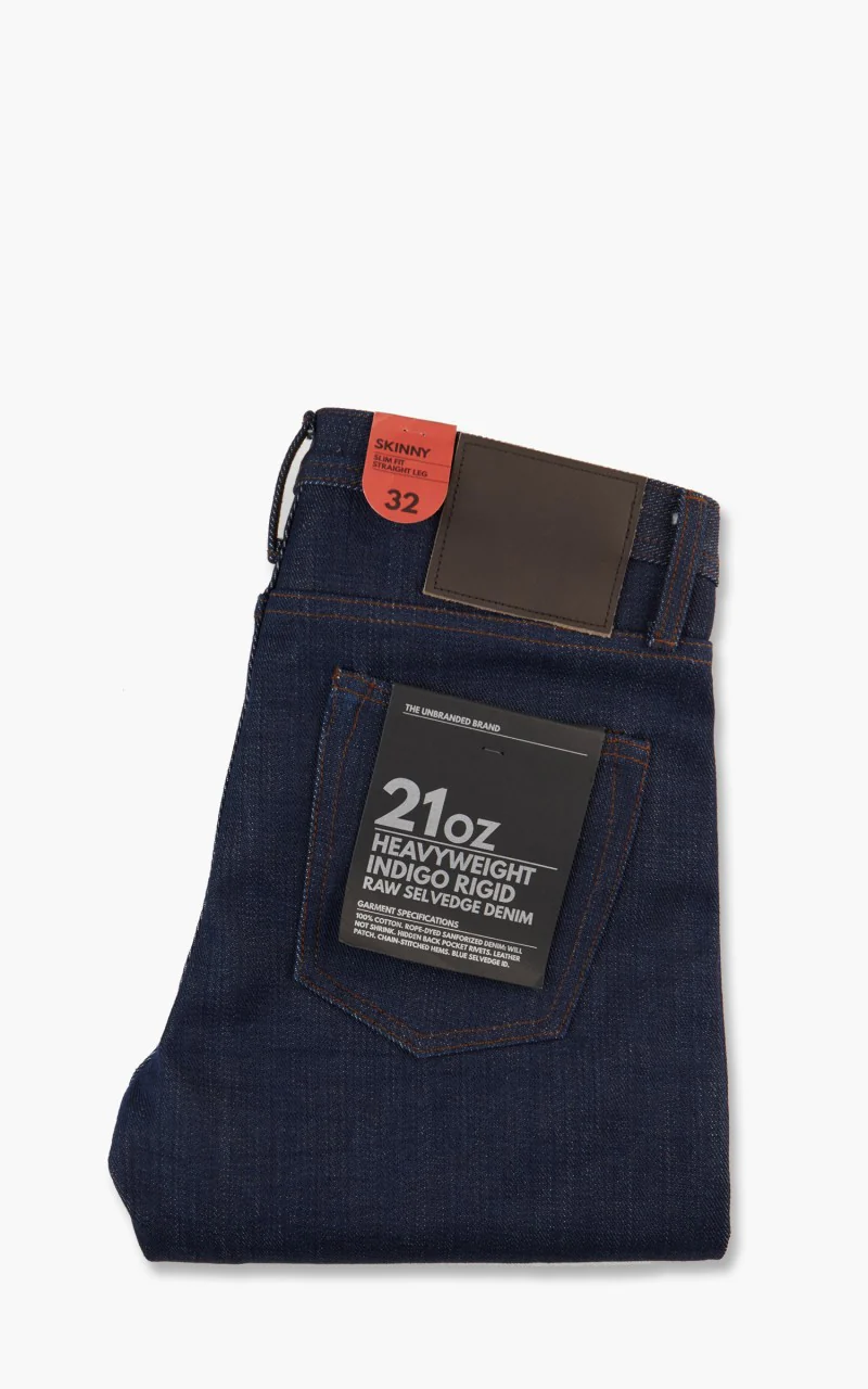 The Unbranded Brand UB121 Skinny Fit Heavyweight Selvedge Indigo 21oz - Image 9