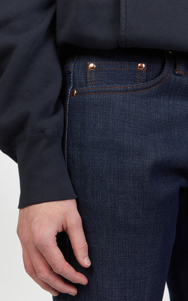 The Unbranded Brand UB221 Tapered Fit Heavyweight Selvedge Indigo 21oz - Image 7