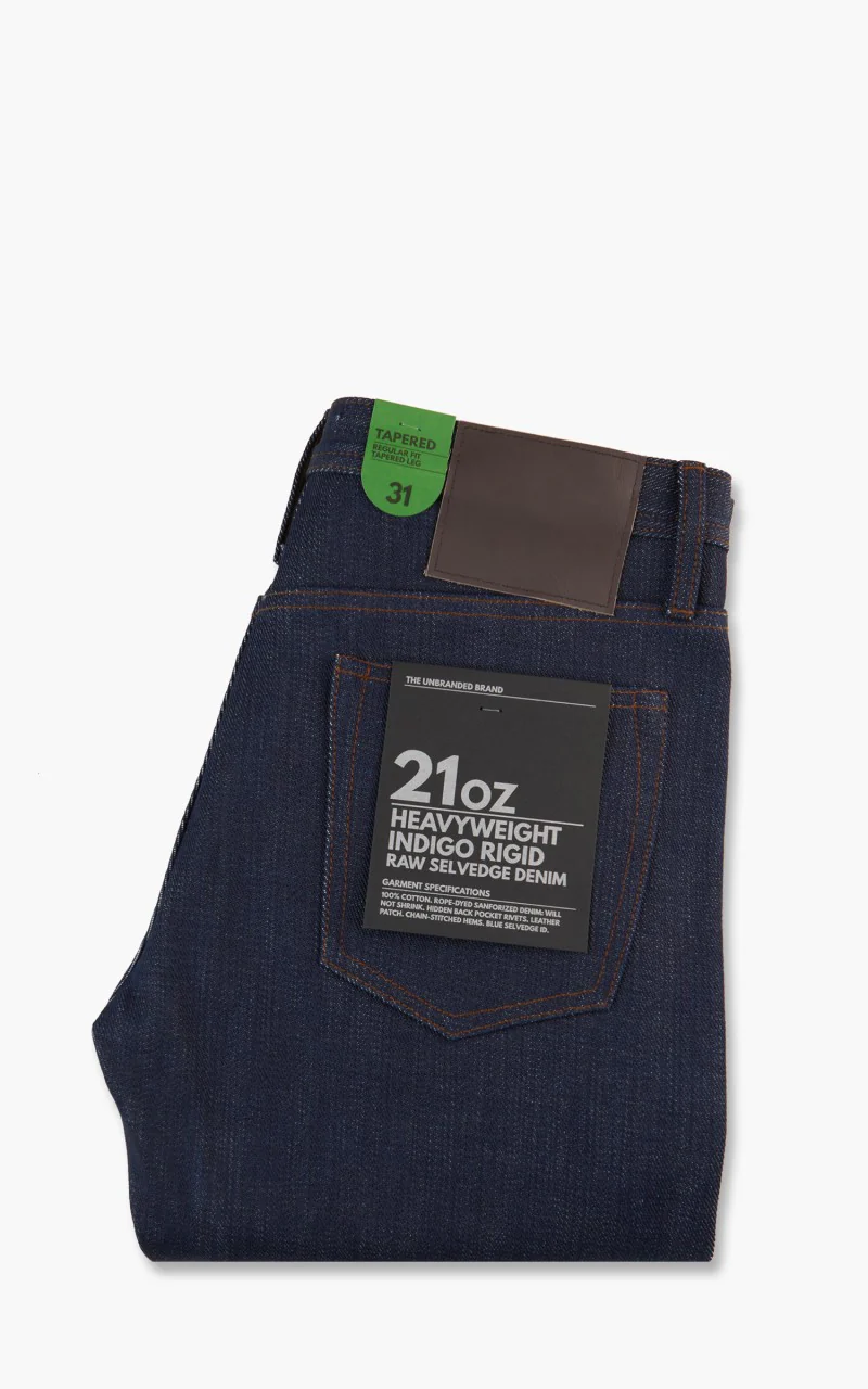 The Unbranded Brand UB221 Tapered Fit Heavyweight Selvedge Indigo 21oz - Image 9