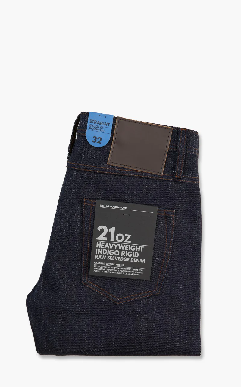 The Unbranded Brand UB321 Straight Fit Heavyweight Selvedge Indigo 21oz - Image 10