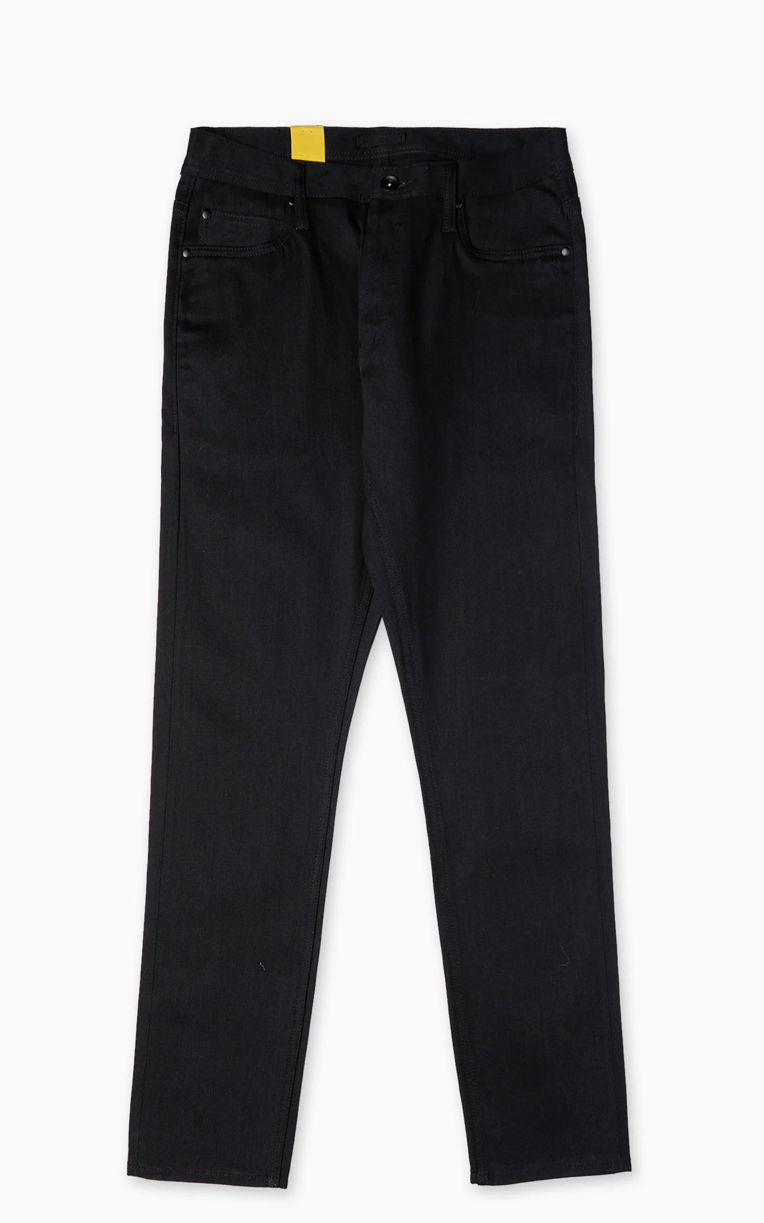 The Unbranded Brand UB444 Tight Fit Solid Black Stretch Selvedge Denim 11oz - Image 3
