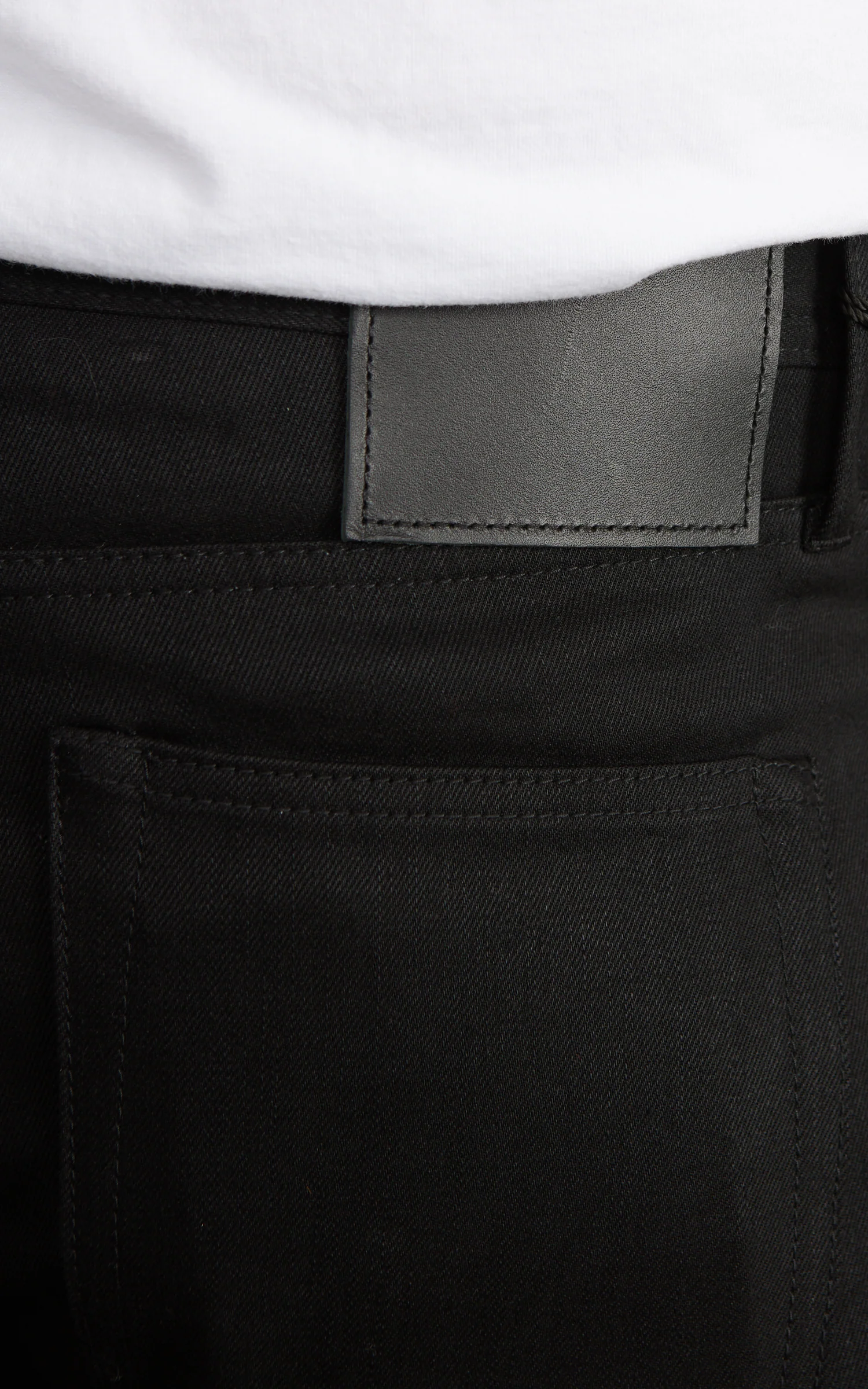 The Unbranded Brand UB444 Tight Fit Solid Black Stretch Selvedge Denim 11oz - Image 6