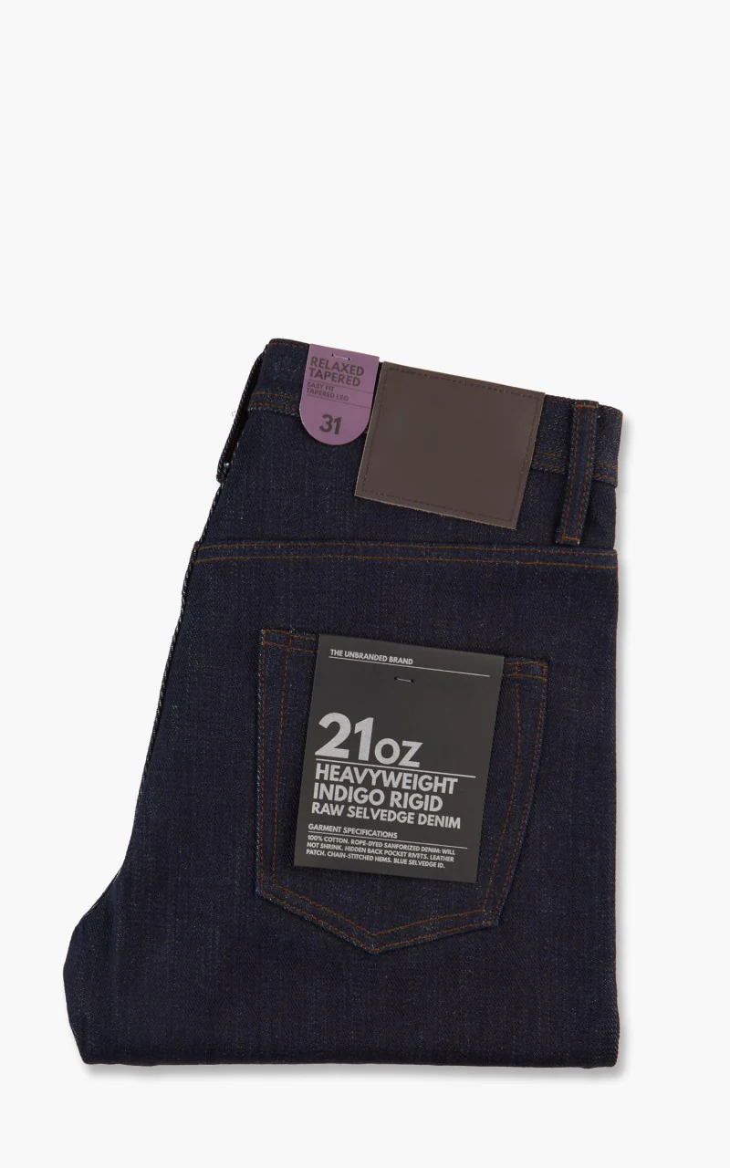 The Unbranded Brand UB621 Relaxed Fit Heavyweight Selvedge Indigo 21oz - Image 10