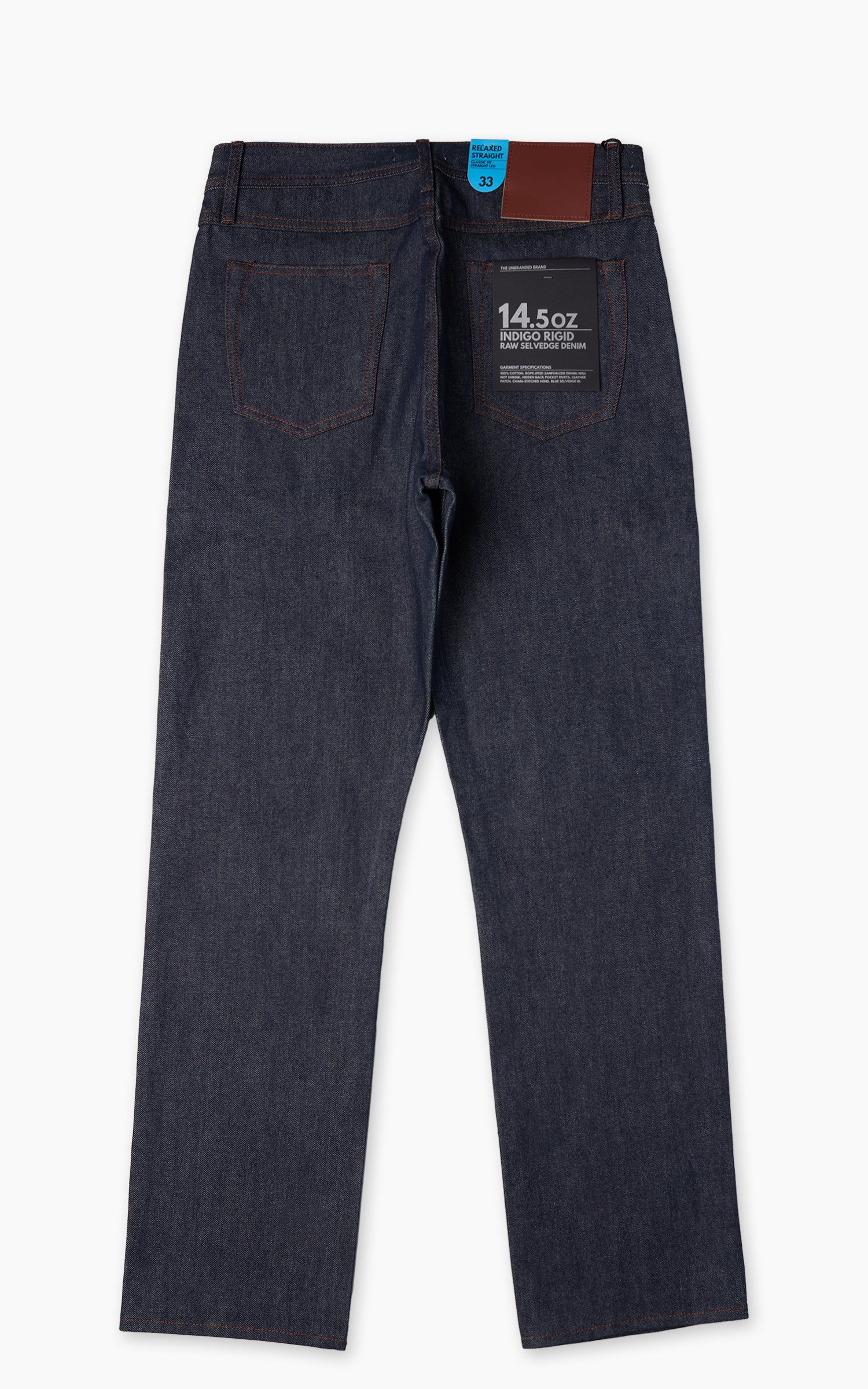 The Unbranded Brand UB801 Relaxed Straight Fit Selvedge Indigo 14.5oz - Image 3