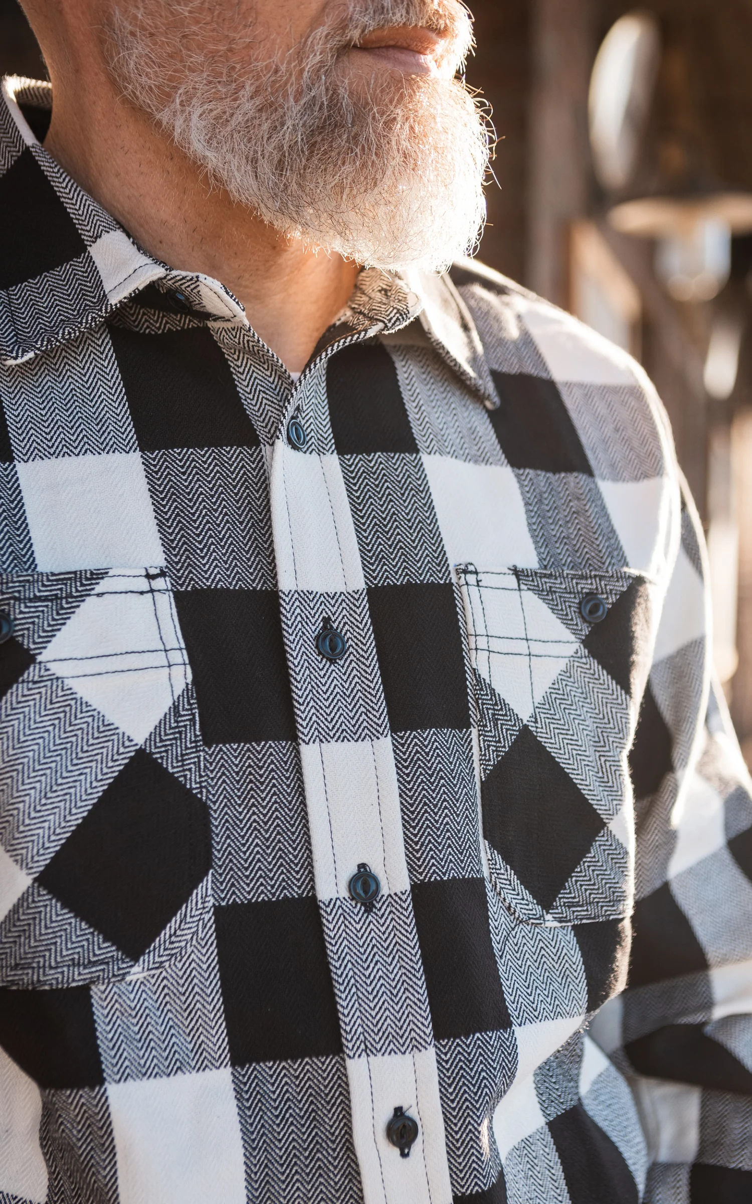 The Unbranded Brand UBS431 Work Shirt Ultra Heavyweight Flannel Ecru - Image 3