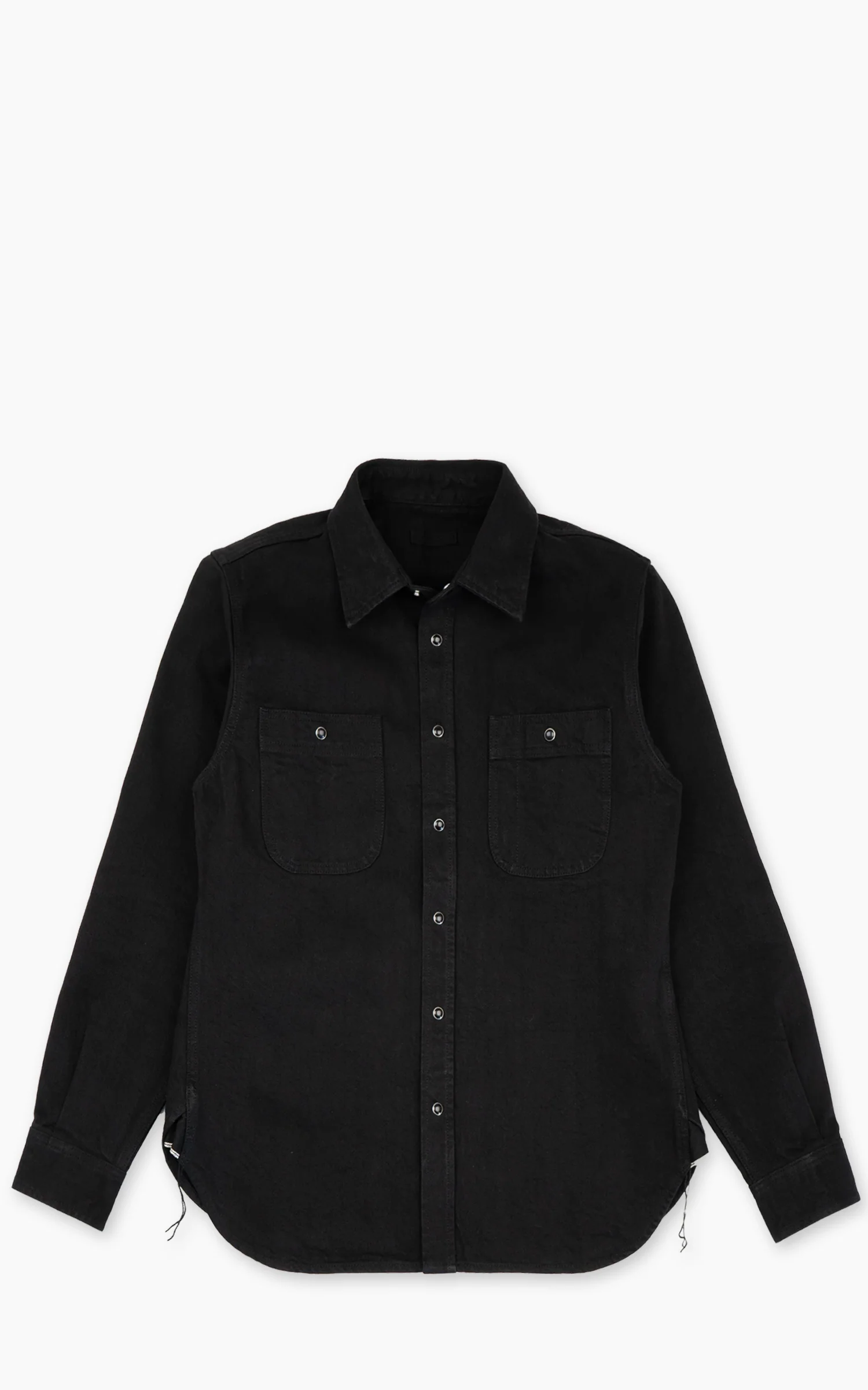 The Unbranded Brand UBS433 Work Shirt Solid Black Selvedge 12oz