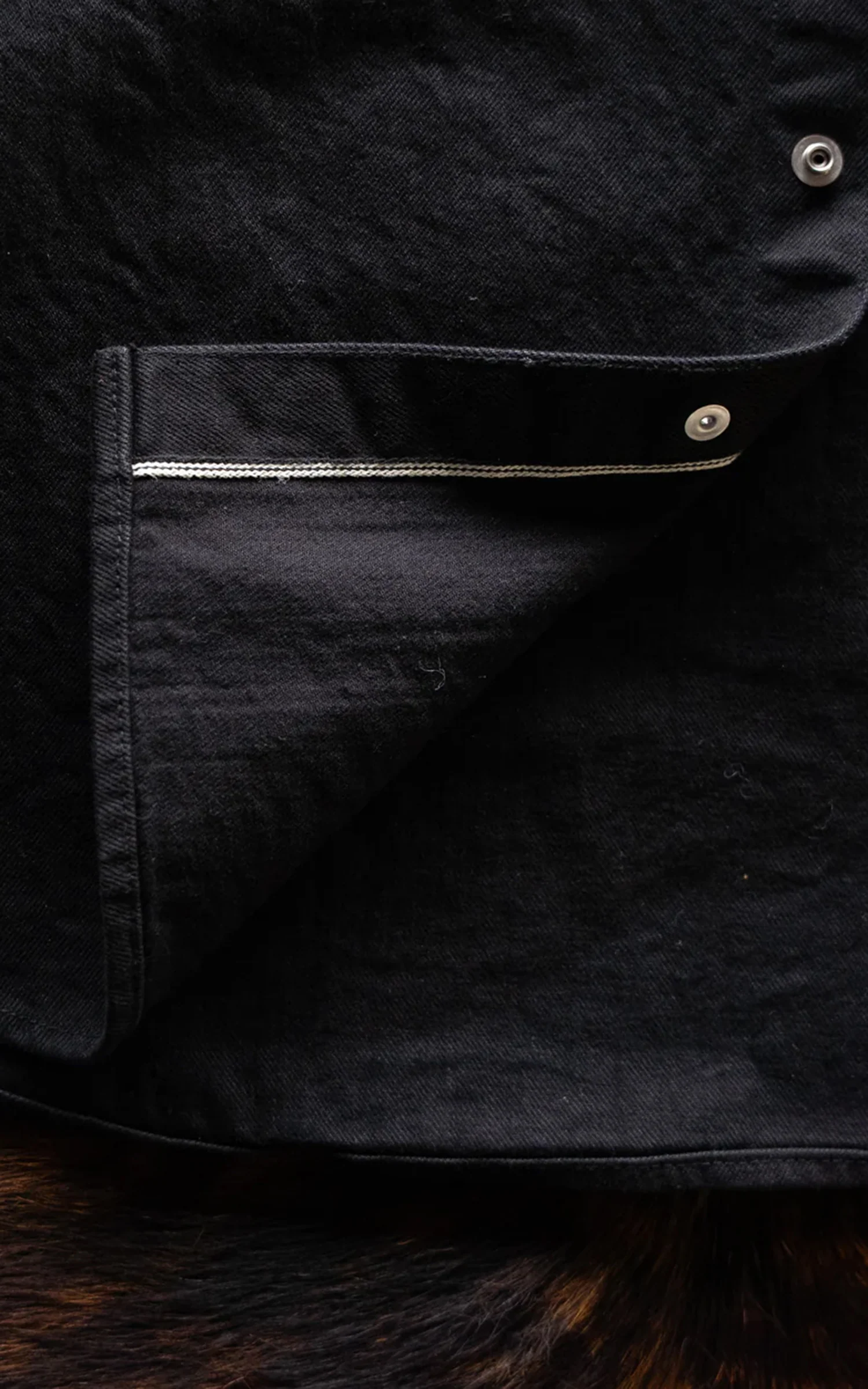 The Unbranded Brand UBS433 Work Shirt Solid Black Selvedge 12oz - Image 11