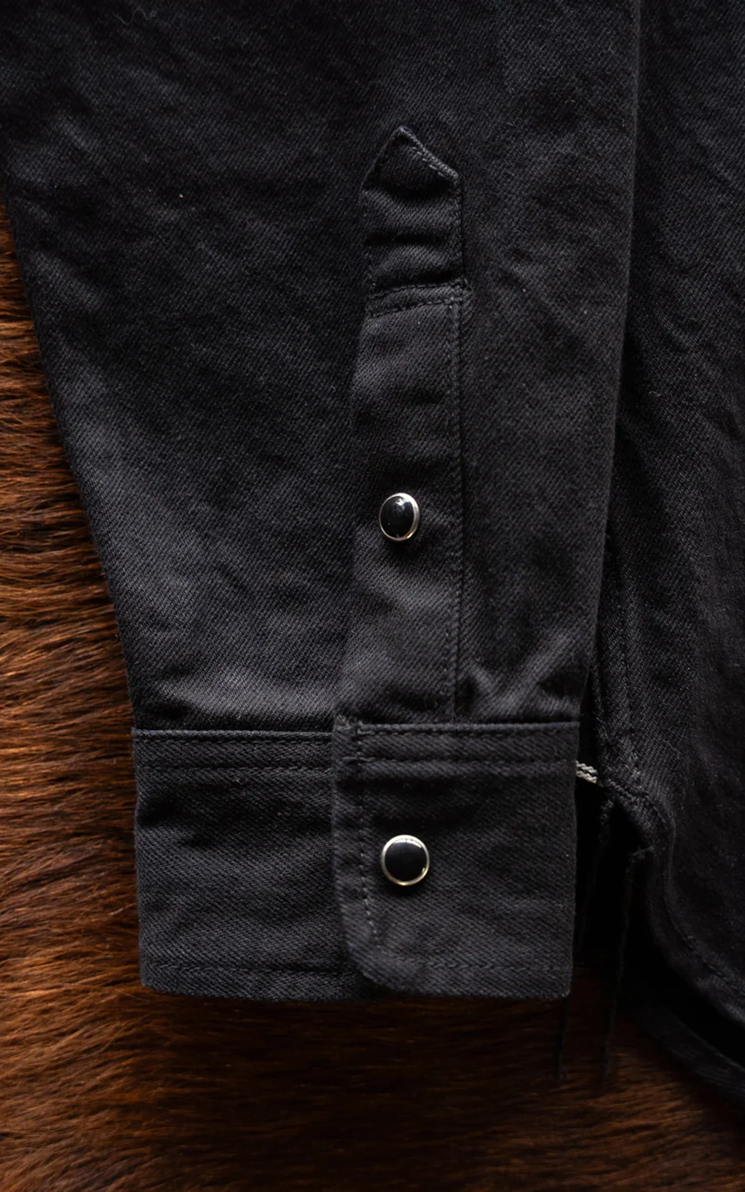 The Unbranded Brand UBS433 Work Shirt Solid Black Selvedge 12oz - Image 14