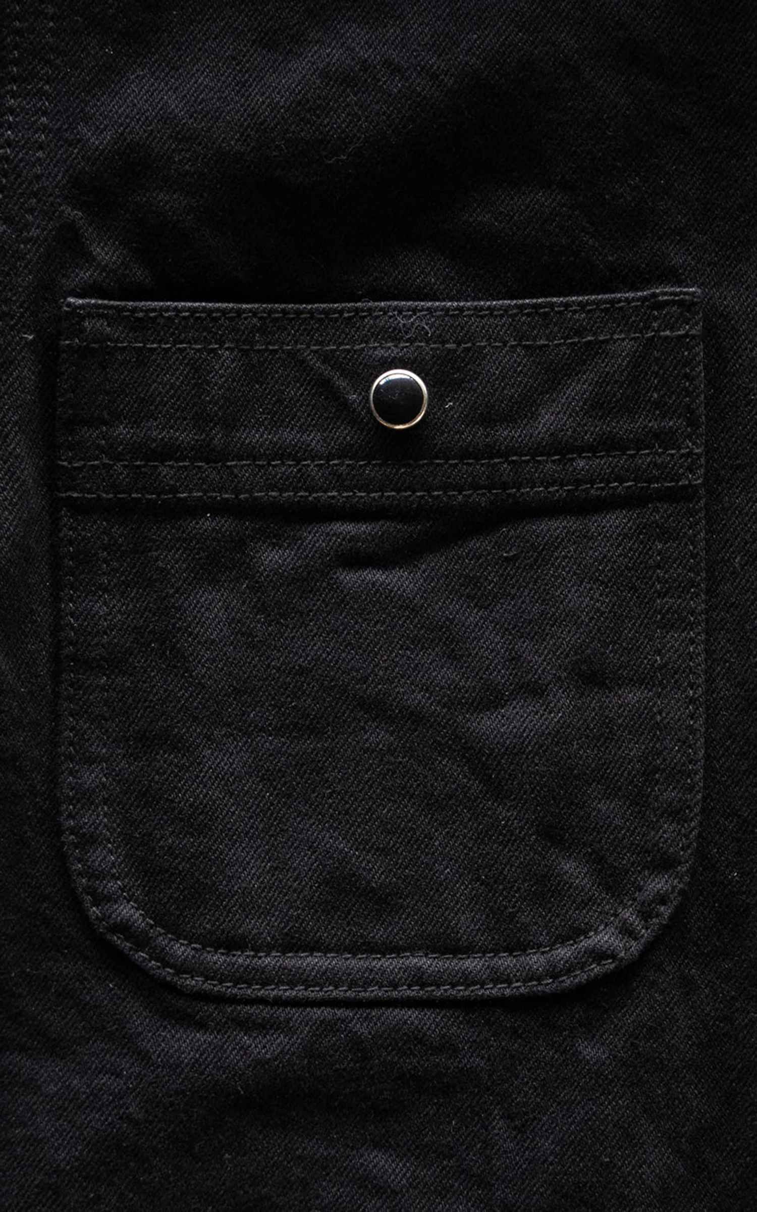 The Unbranded Brand UBS433 Work Shirt Solid Black Selvedge 12oz - Image 8