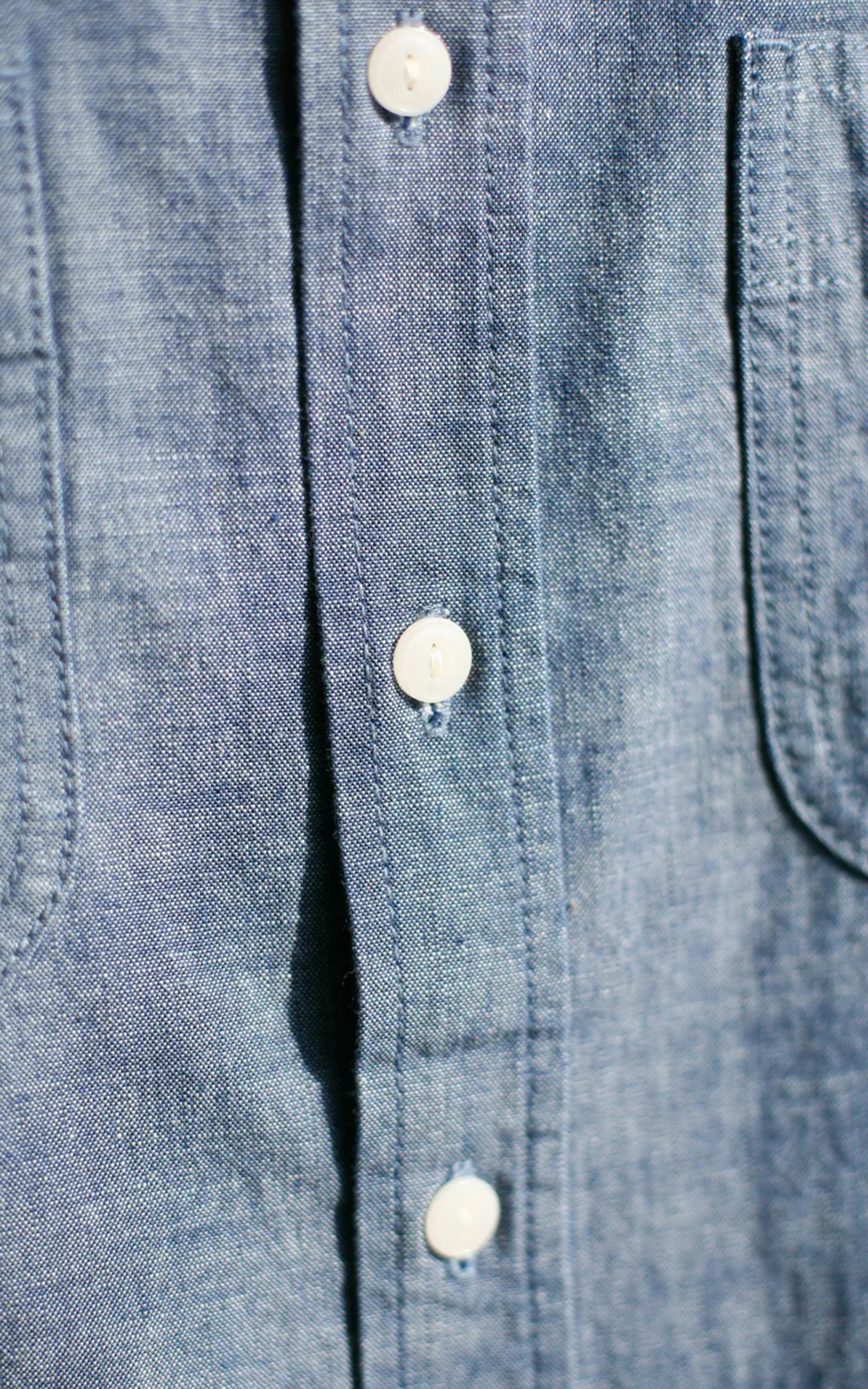 The Unbranded Brand UBS435 Work Shirt Selvedge Chambray Blue 8.2oz - Image 8
