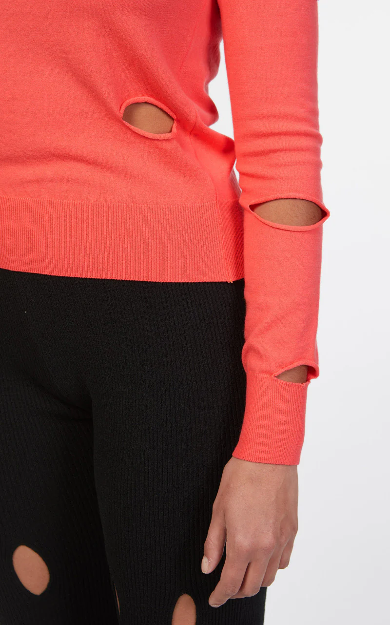 TheOpen Product Asymmetric Cut-Out Sweater Pink - Image 6