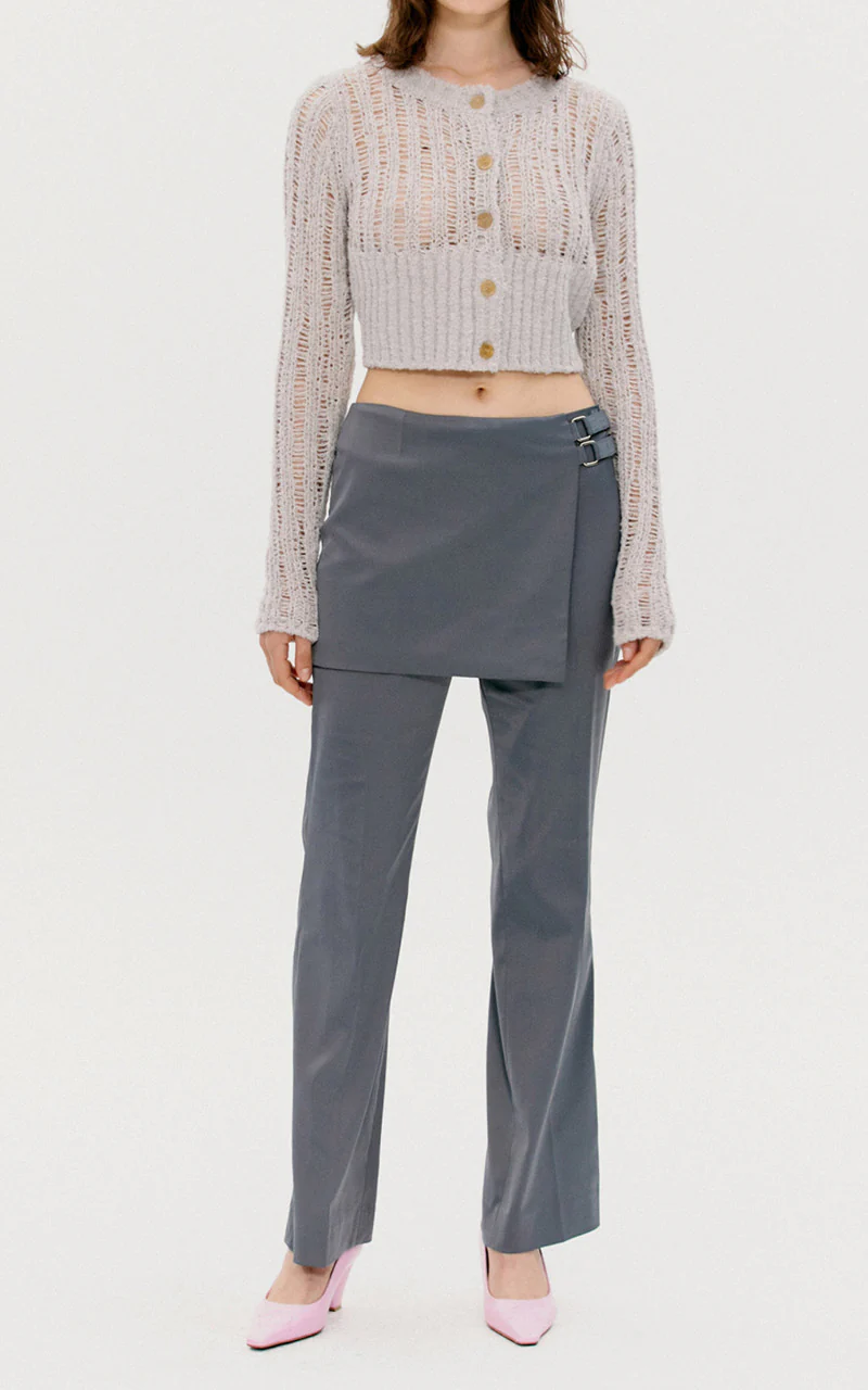 TheOpen Product Buckle Wrapped Pants Grey - Image 4