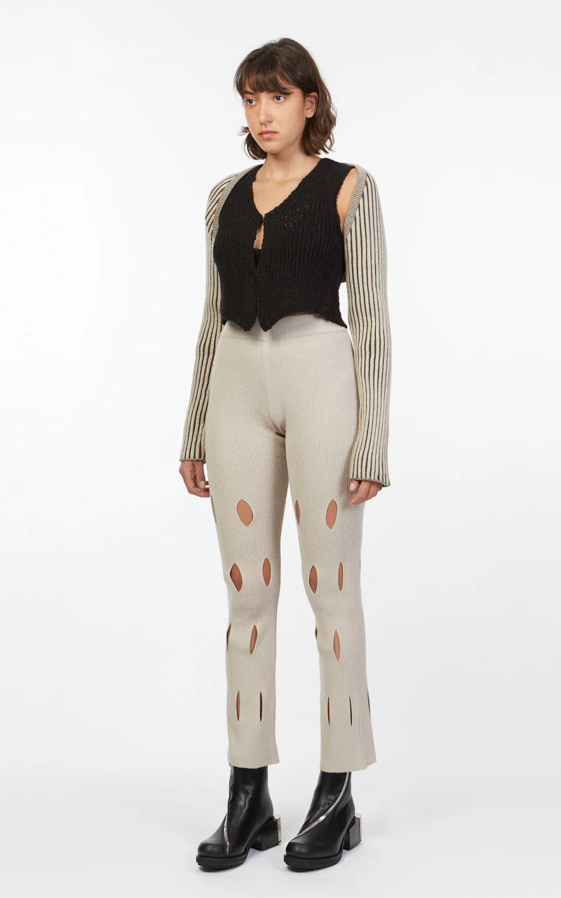 TheOpen Product Cut-Out Knit Pants Beige - Image 2