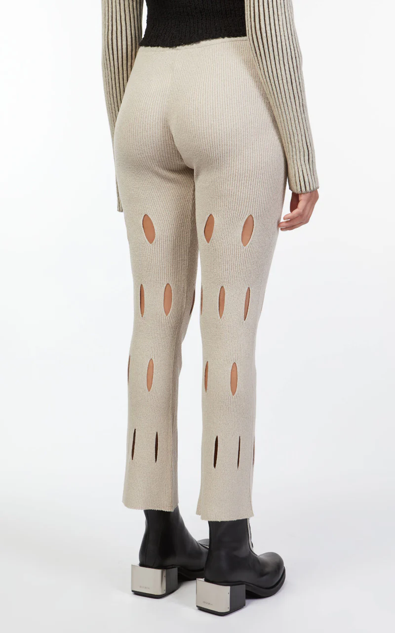 TheOpen Product Cut-Out Knit Pants Beige - Image 5
