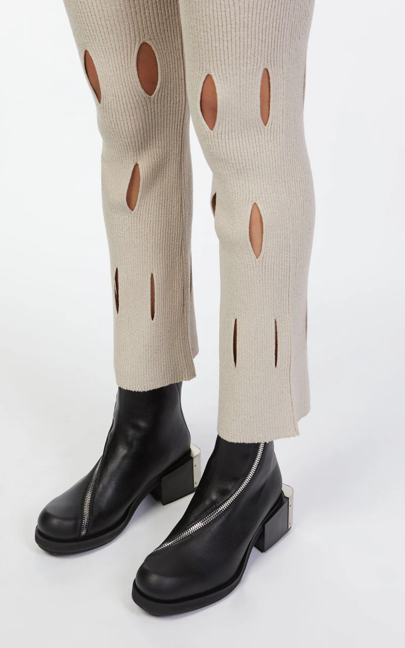 TheOpen Product Cut-Out Knit Pants Beige - Image 6