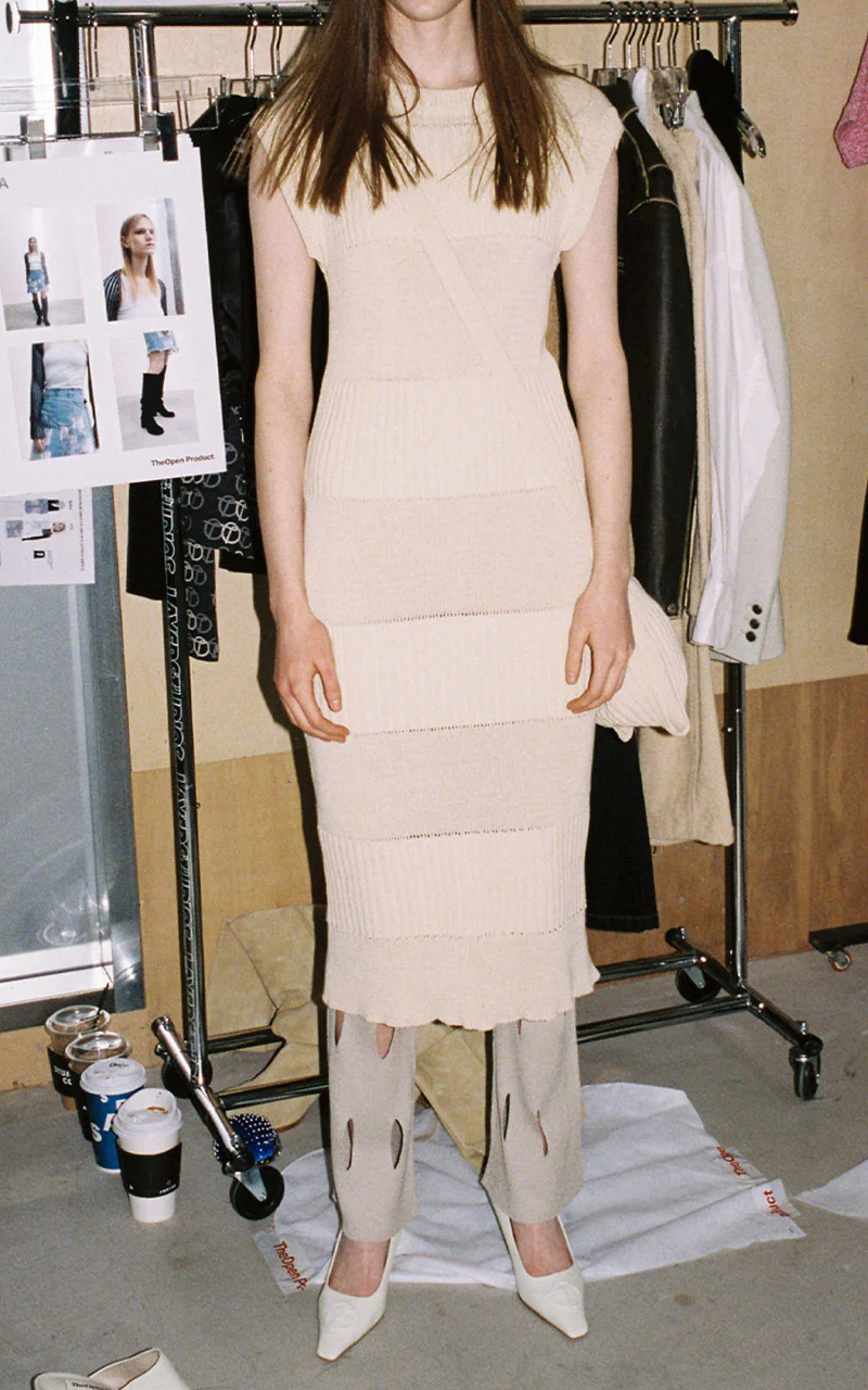 TheOpen Product Cut-Out Knit Pants Beige - Image 8