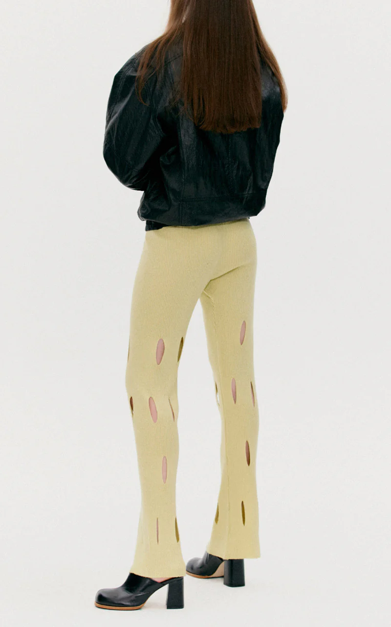 TheOpen Product Cut-Out Knit Pants Pale Green - Image 10