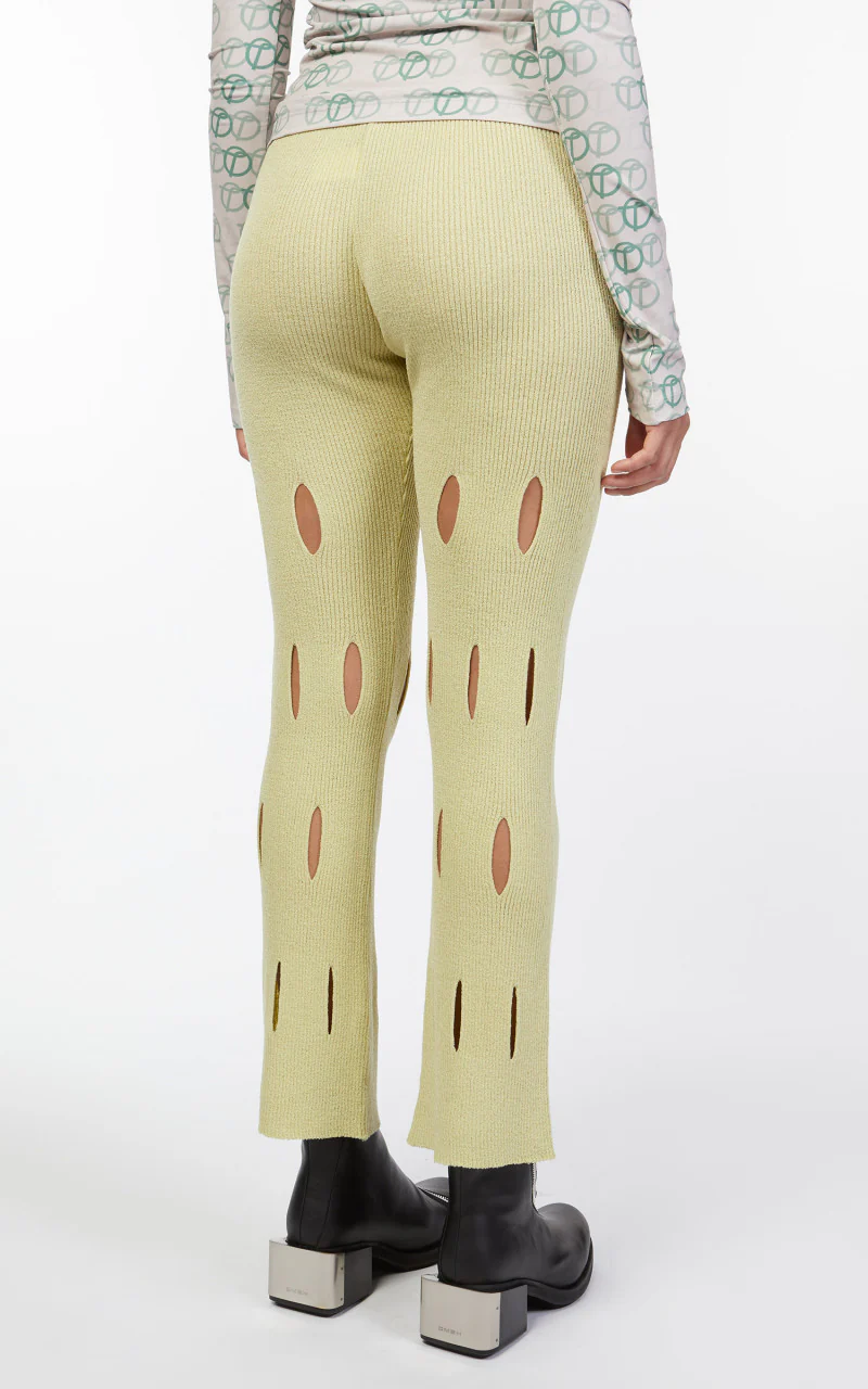 TheOpen Product Cut-Out Knit Pants Pale Green - Image 6
