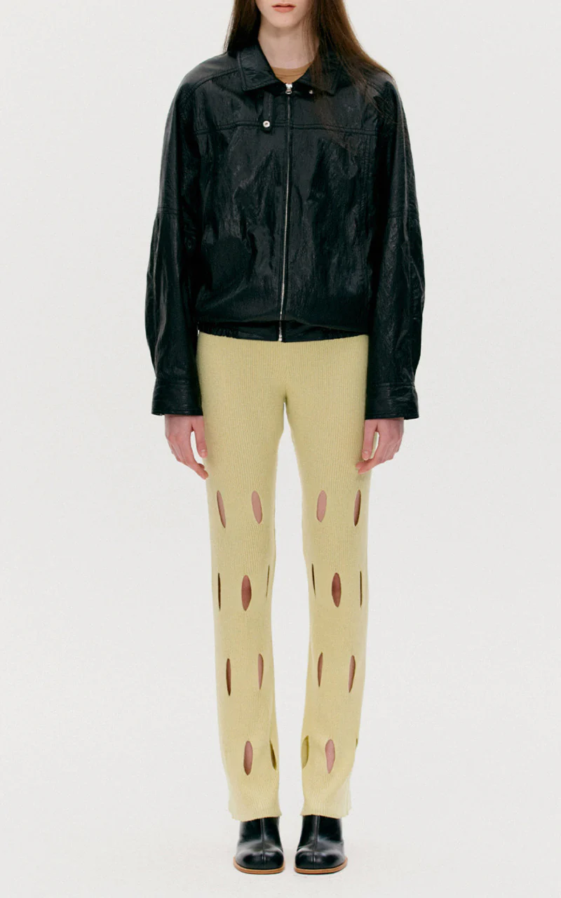 TheOpen Product Cut-Out Knit Pants Pale Green - Image 8