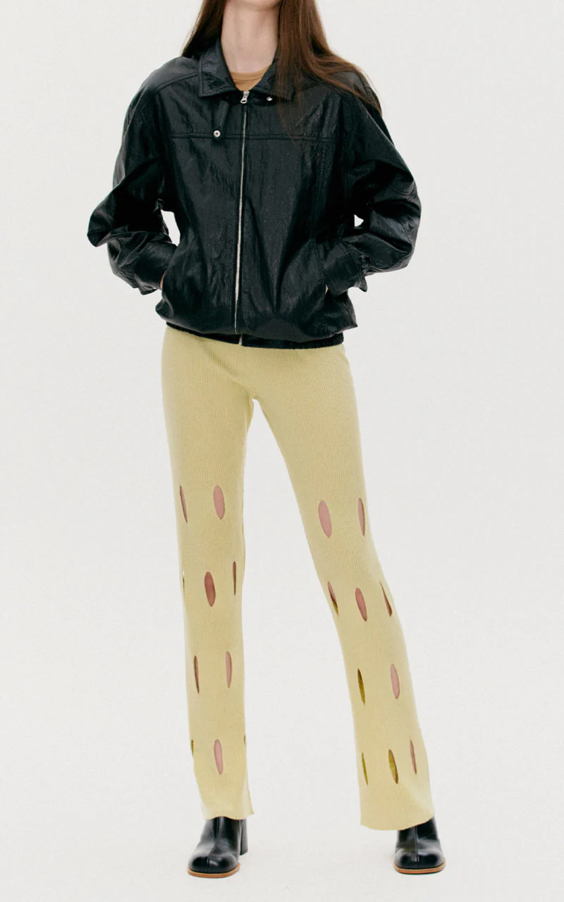 TheOpen Product Cut-Out Knit Pants Pale Green - Image 9