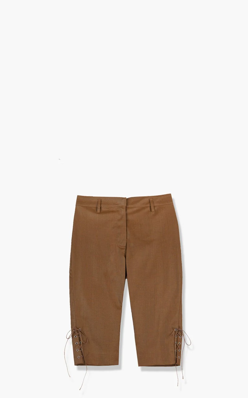TheOpen Product Lace Up Mid Length Shorts Brown