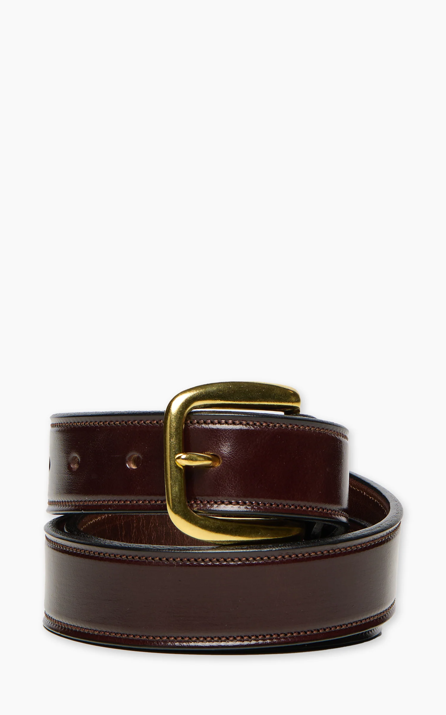 Tory Leather 1-1/4" Bridle Leather Lined And Stitched Belt Havana